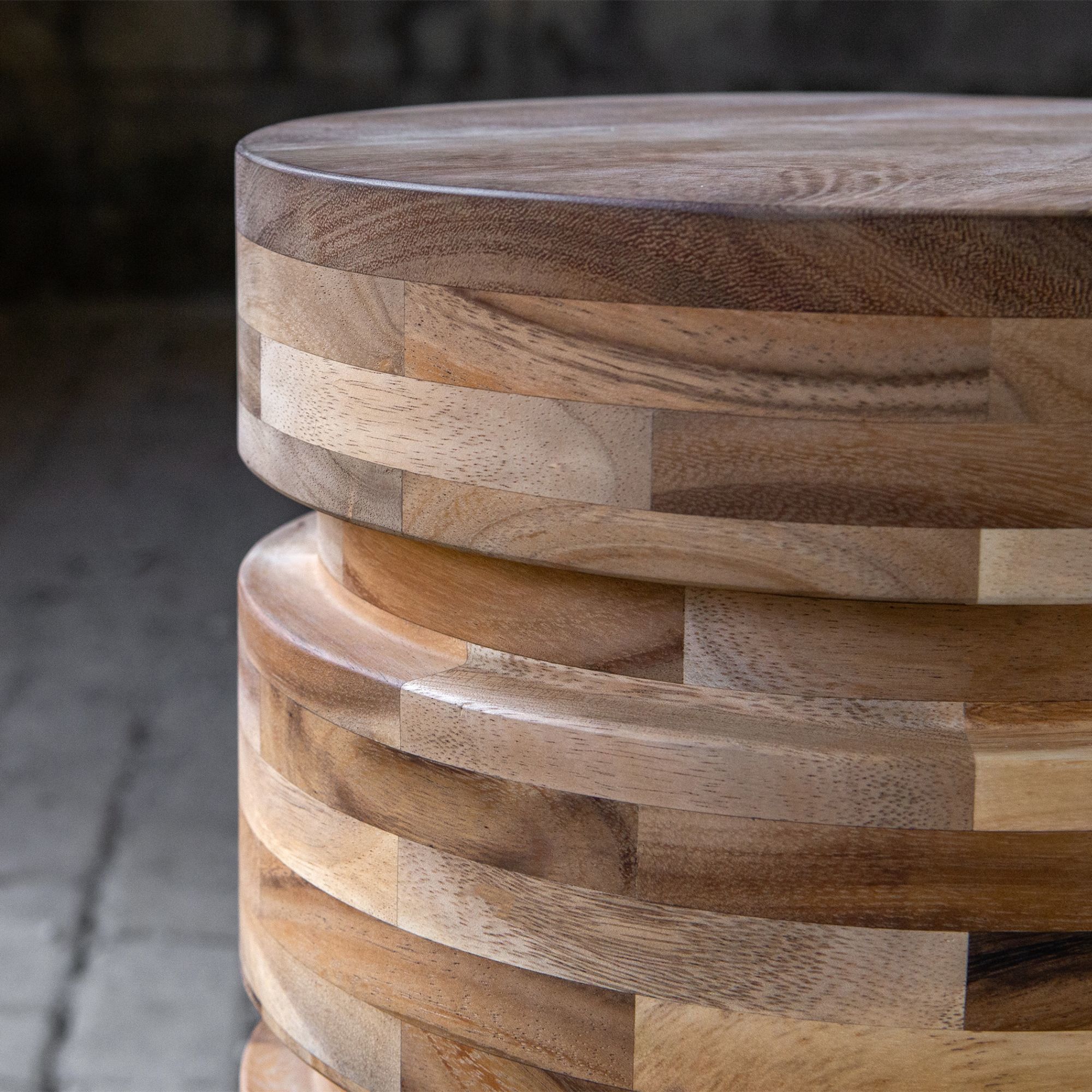 Uttermost Boone 12" Wide Natural Acacia Wood Drink Table 83X03