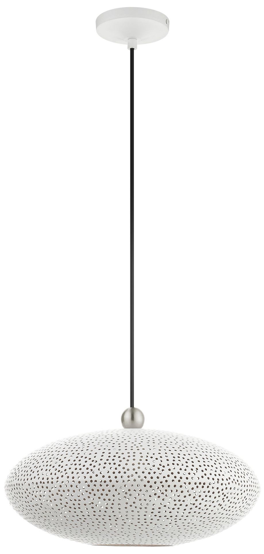 Dublin 16" Wide White Metal Oval Pendant Light 84R25 Lamps Plus