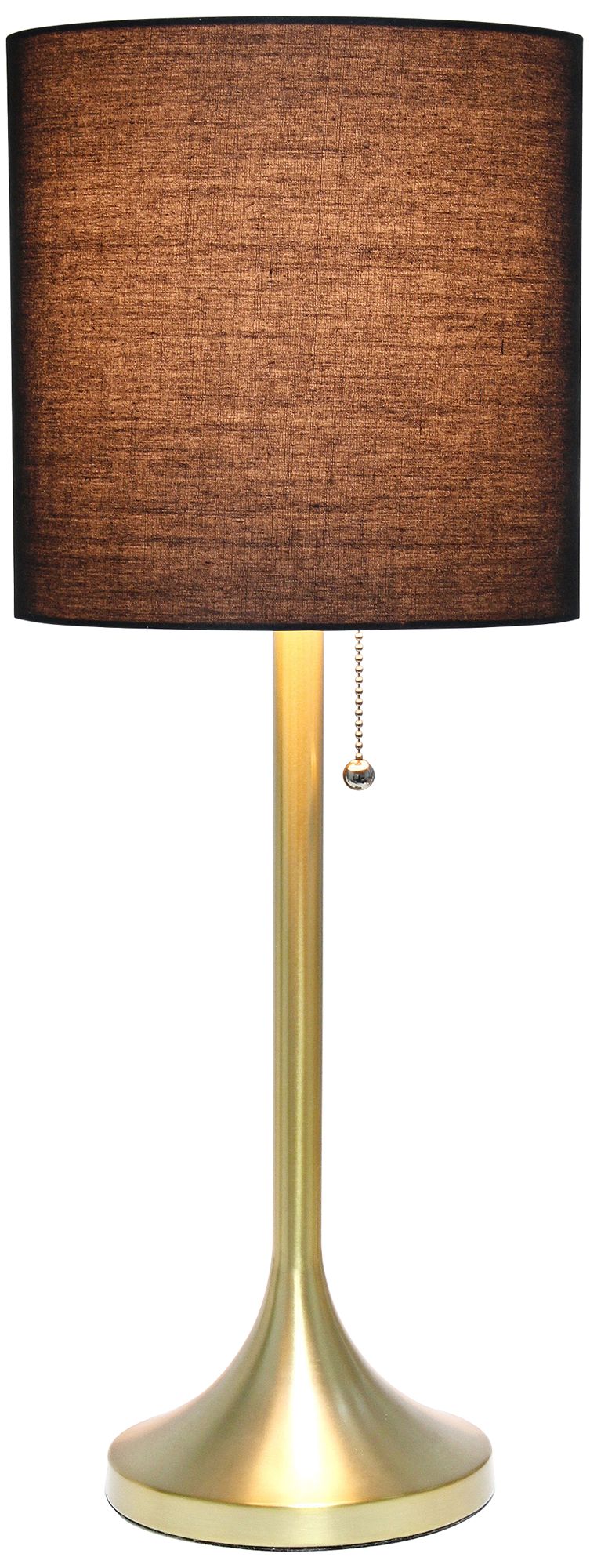Simple Designs Gold Metal Accent Table Lamp with Black Shade 85W71 Lamps Plus