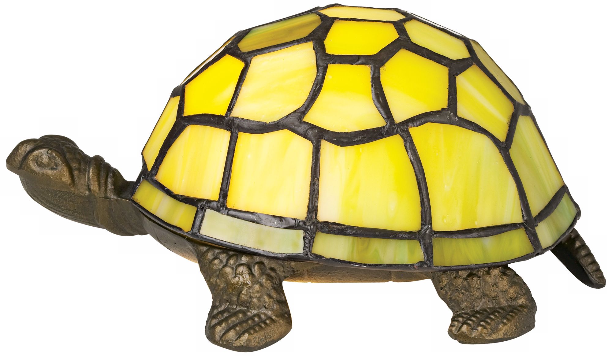 Beautifully Hand Crafted Green Glass Tortoise Tiffany Lamp