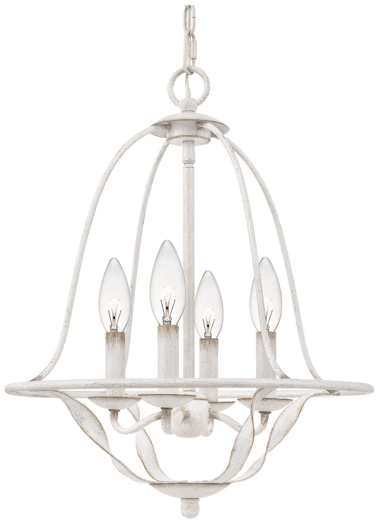 Quoizel Bradbury 16"W Antique White 4Lt Pendant Chandelier 86A24