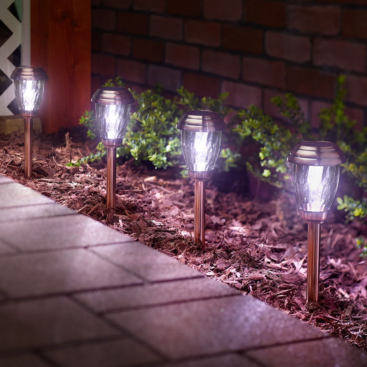 Charleston12" High Copper Solar LED Path Lights Set of 6 86H08 Lamps Plus
