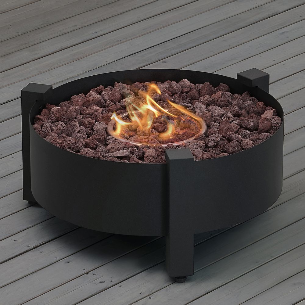Paisley 31 1/2"W Dark Charcoal Round Outdoor Gas Fire Pit 86X16