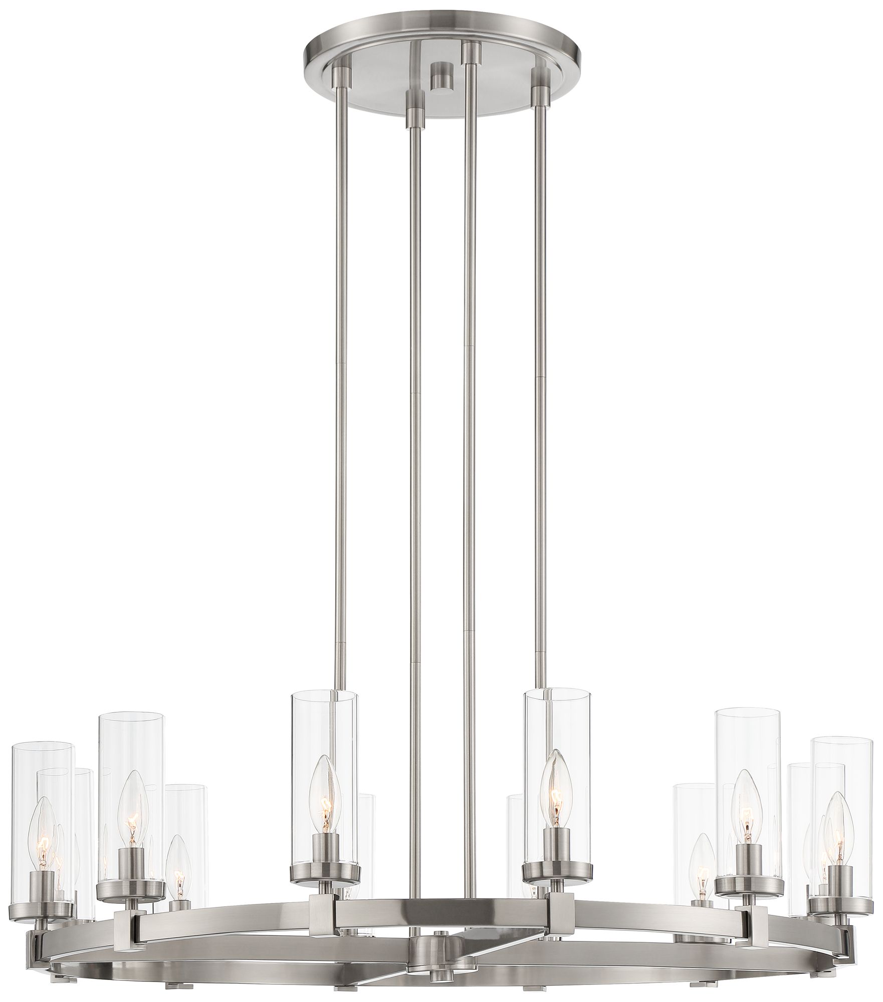 Stiffel Aron 36" Nickel 12Light Wagon Wheel Chandelier 88H35