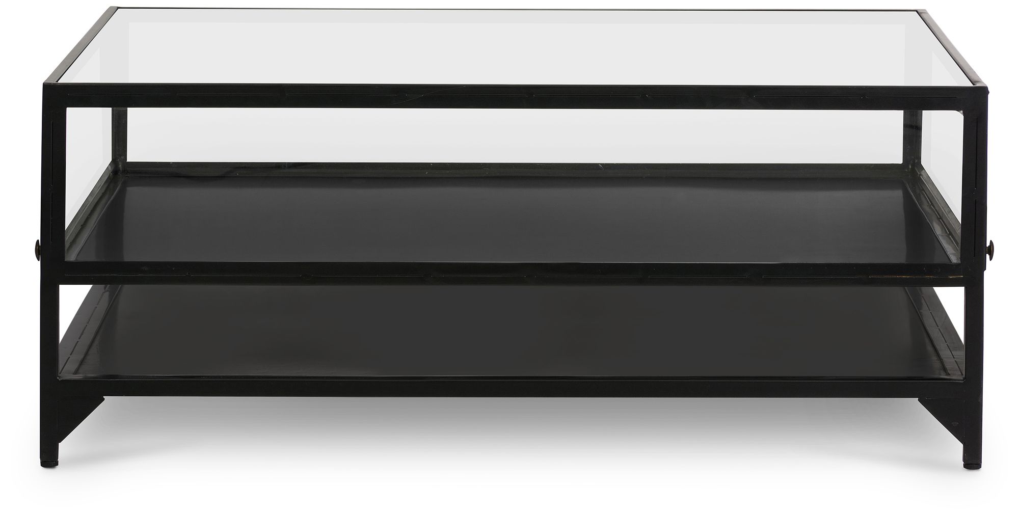 Black Shadow Box Coffee Table Shadow Box 39 3/4"W Square Matte Black 2Shelf Coffee Table 89A11