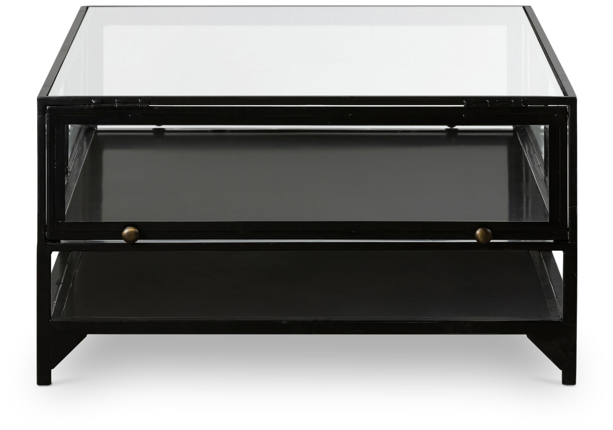 Black Shadow Box Coffee Table Shadow Box 54 1/4" Wide Matte Black 2Shelf Coffee Table 89A12