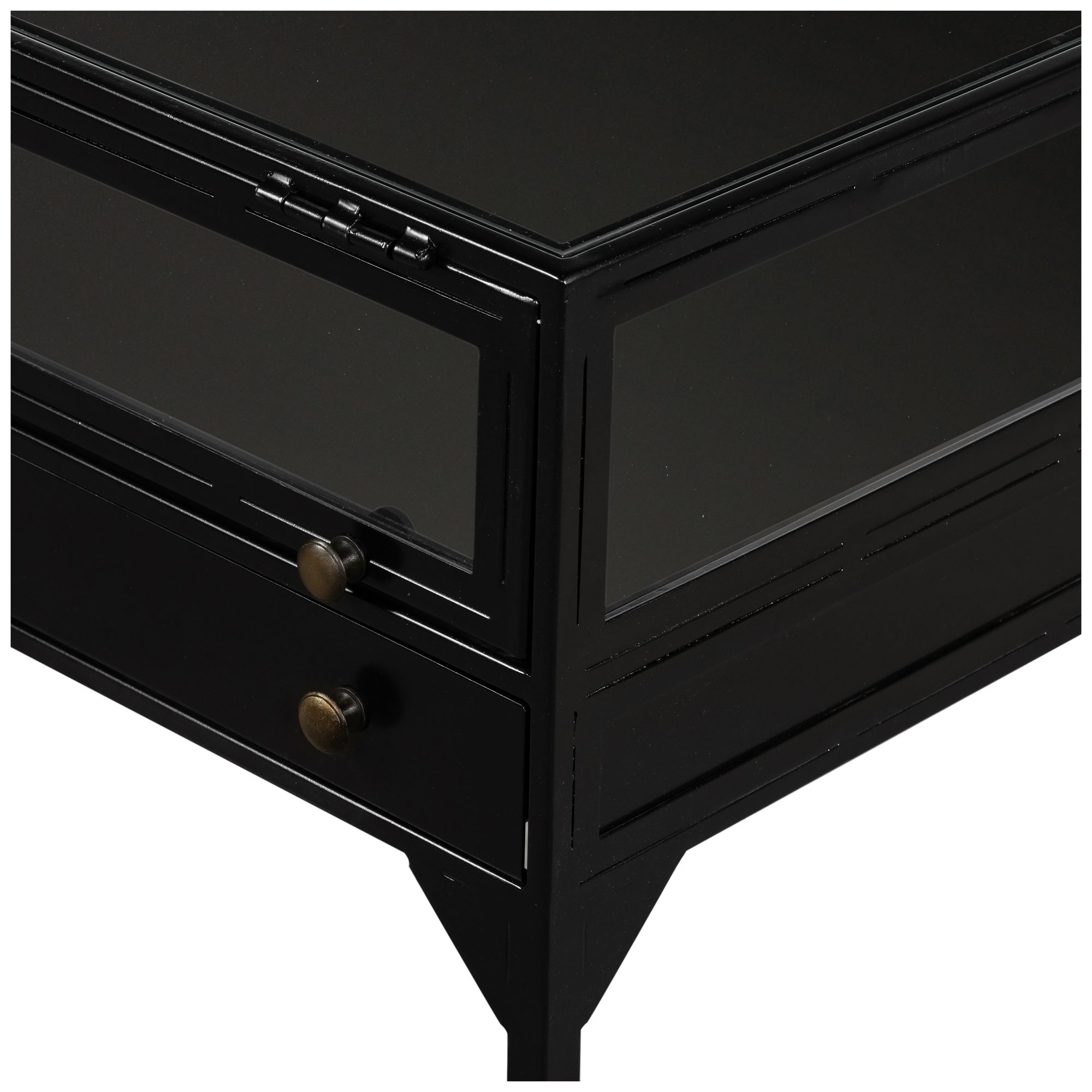 Shadow Box 24" Wide Matte Black 1Drawer End Table 89A18 Lamps Plus
