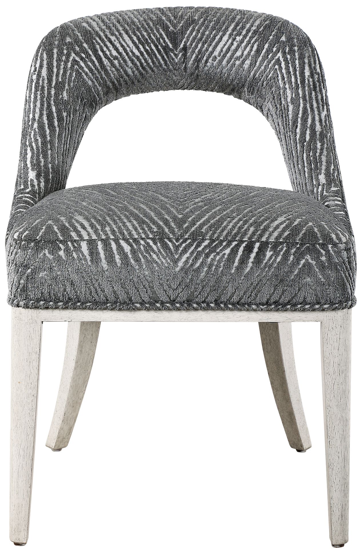Amalia Charcoal and Gray Animal Print Accent Chairs Set of 2 89G44
