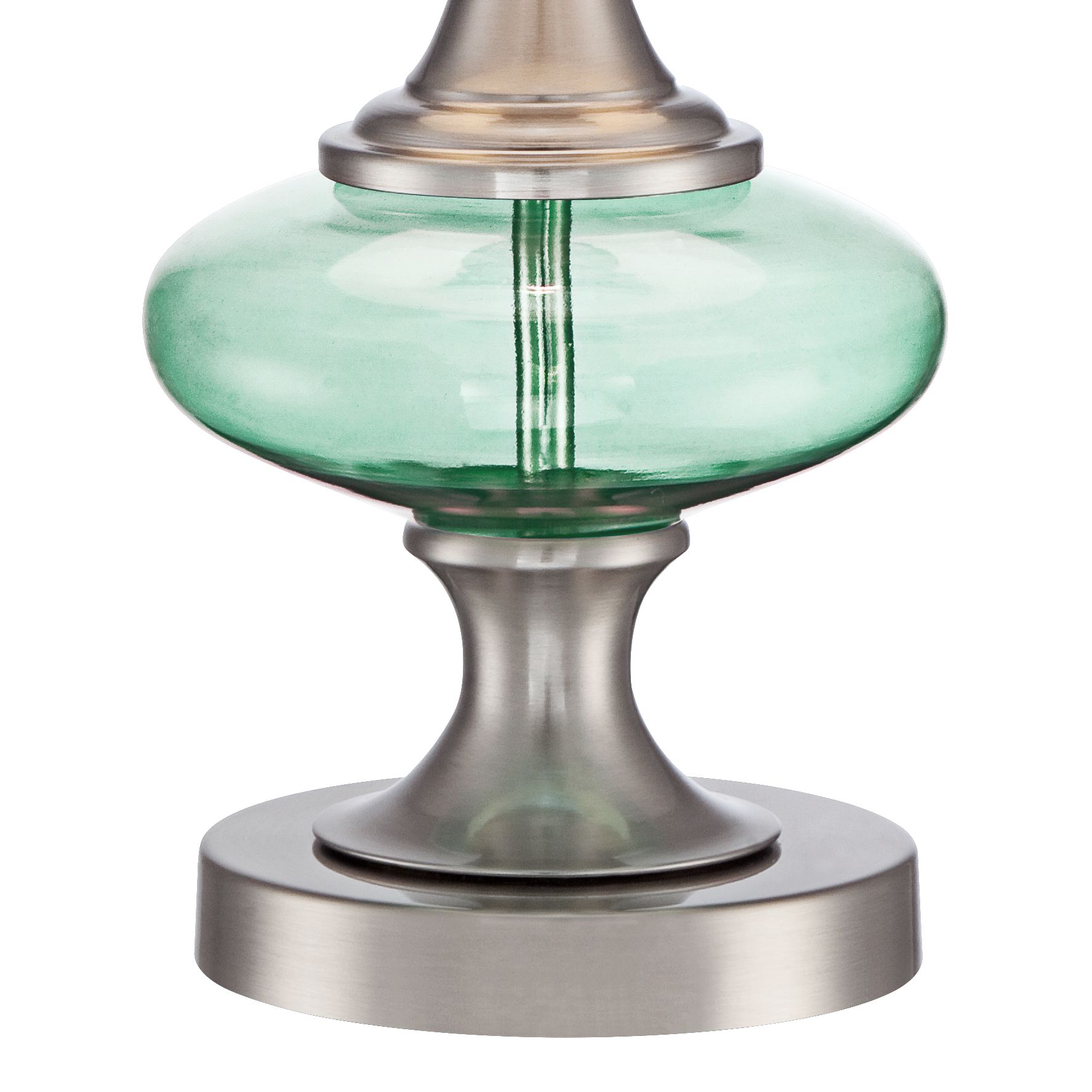 Reiner BlueGreen Glass Table Lamp with Table Top Dimmer 89K76