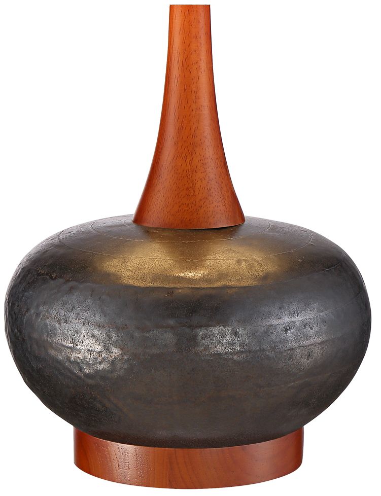 Andi MidCentury Ceramic and Wood Lamp with Table Top Dimmer 89M05