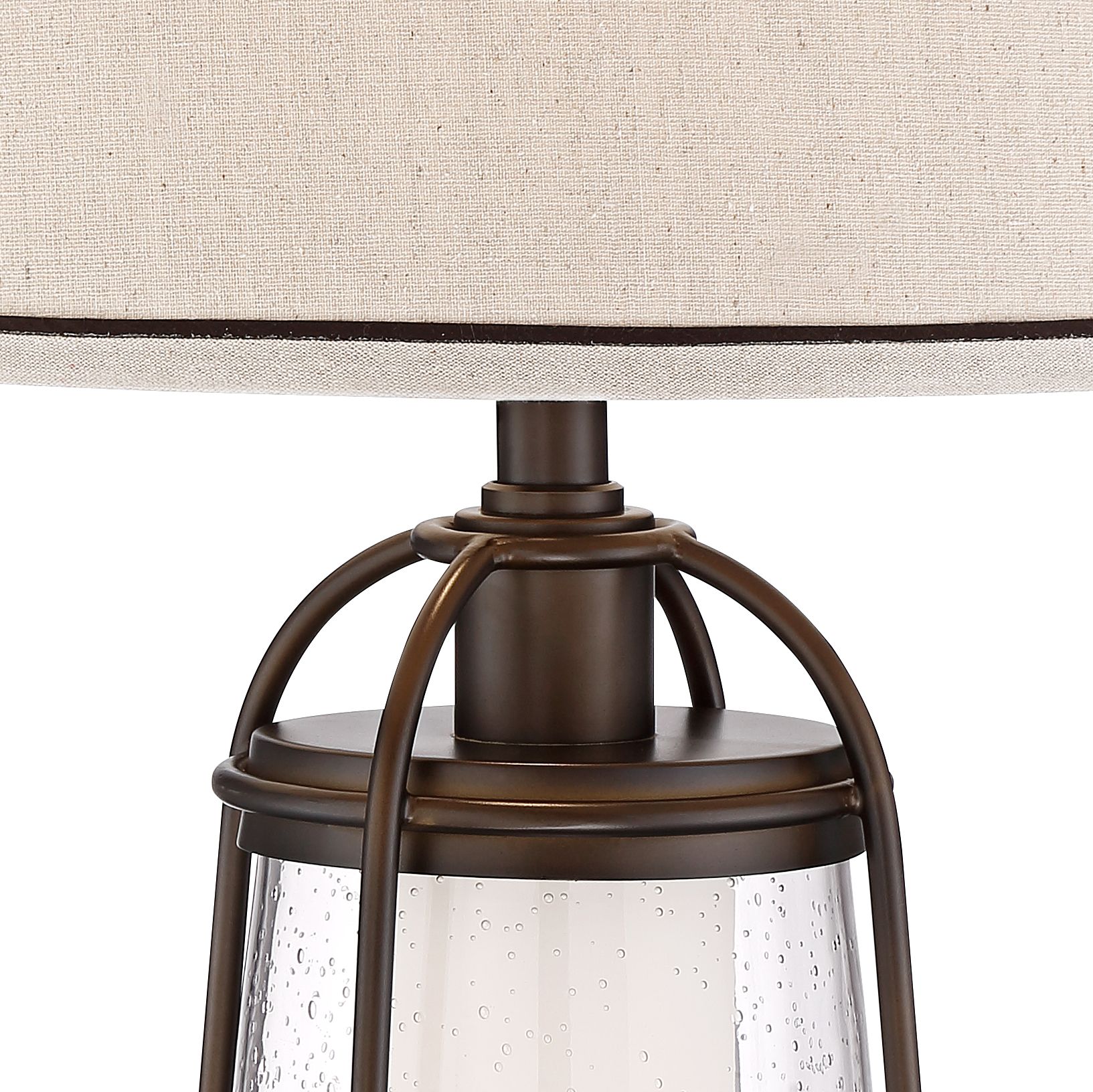 Hugh Bronze Lantern Night Light Table Lamp with Table Top Dimmer