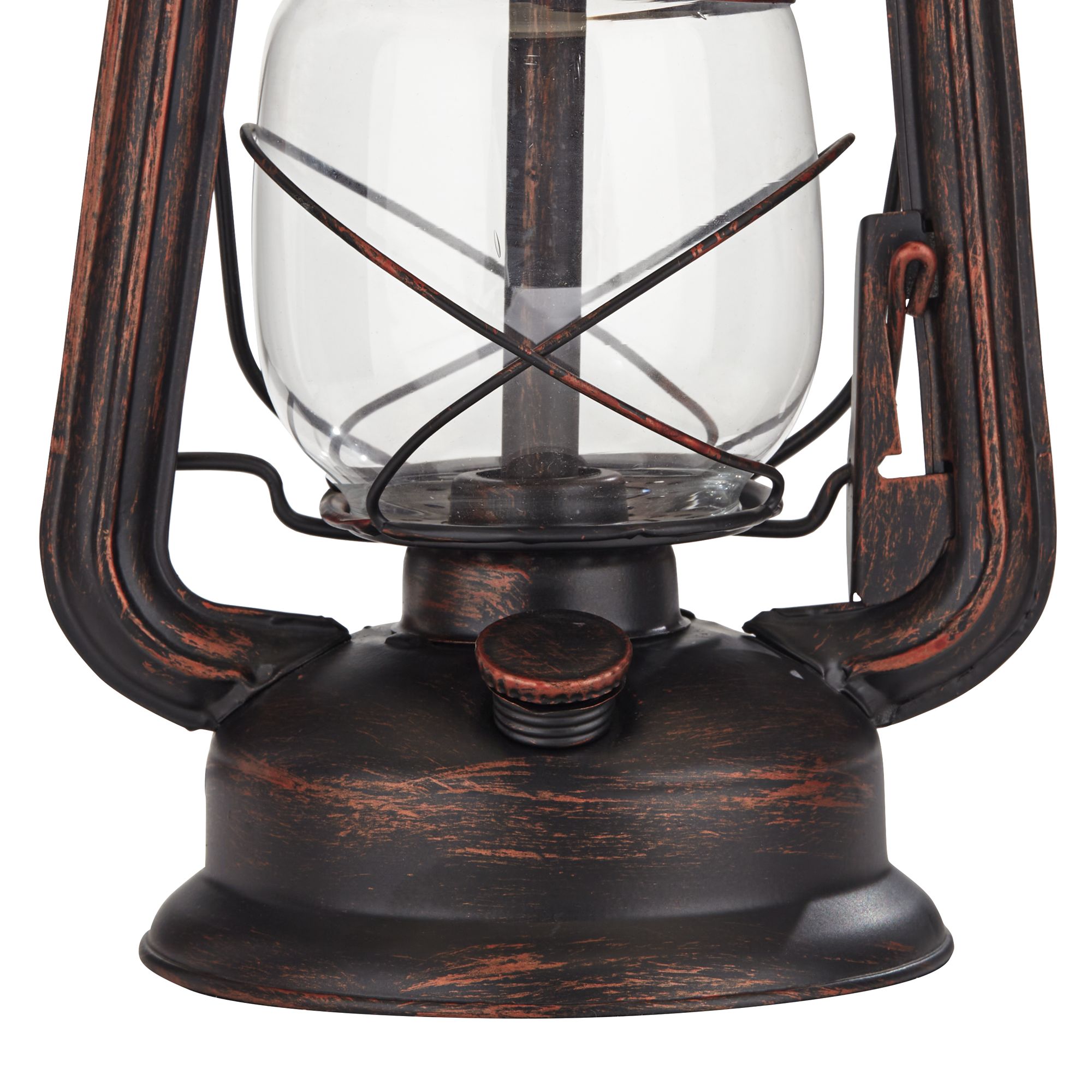Murphy Red Bronze Miner Lantern Table Lamp with Table Top Dimmer