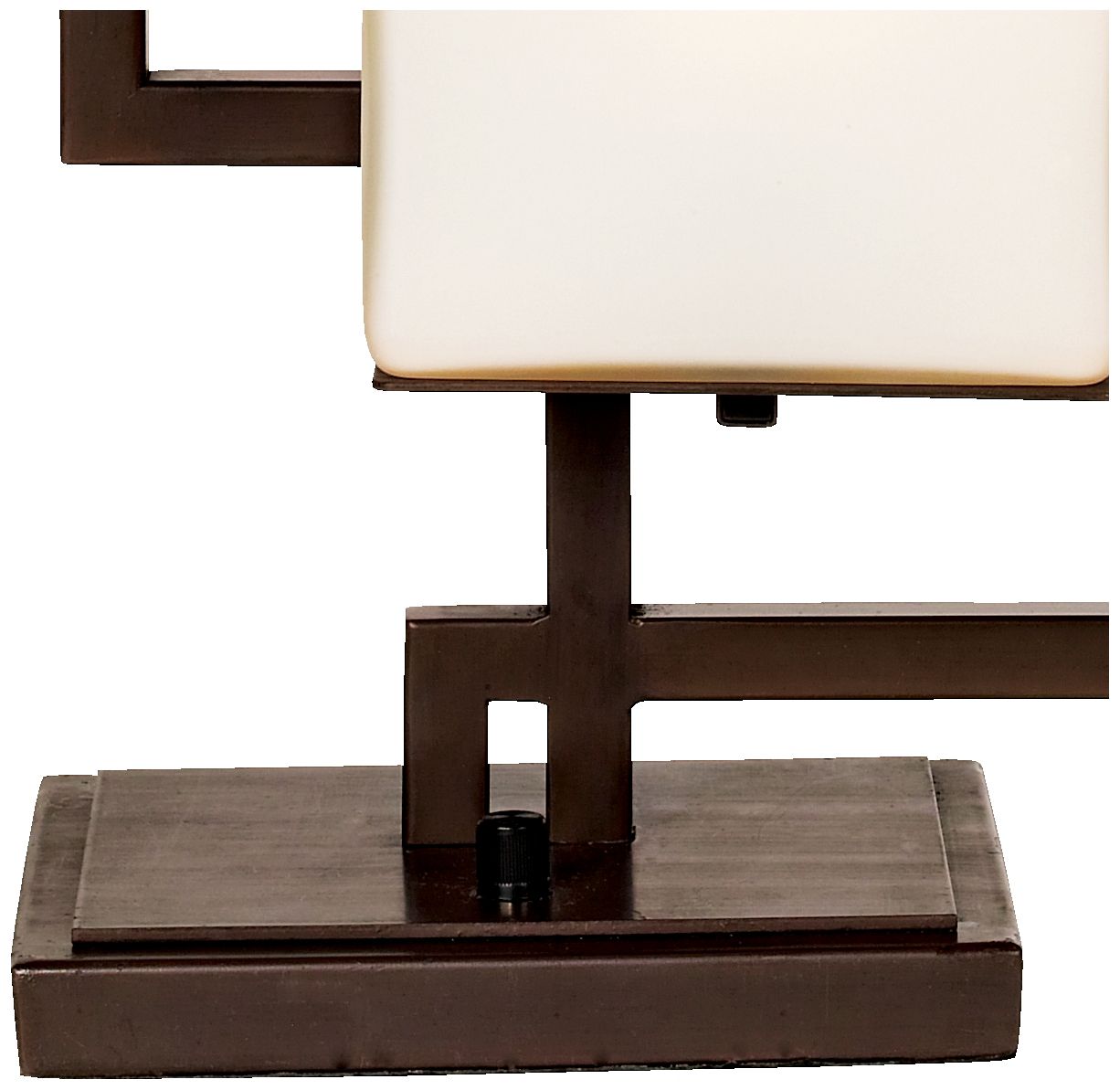 Lighting on the Square Bronze Accent Lamp with Table Top Dimmer