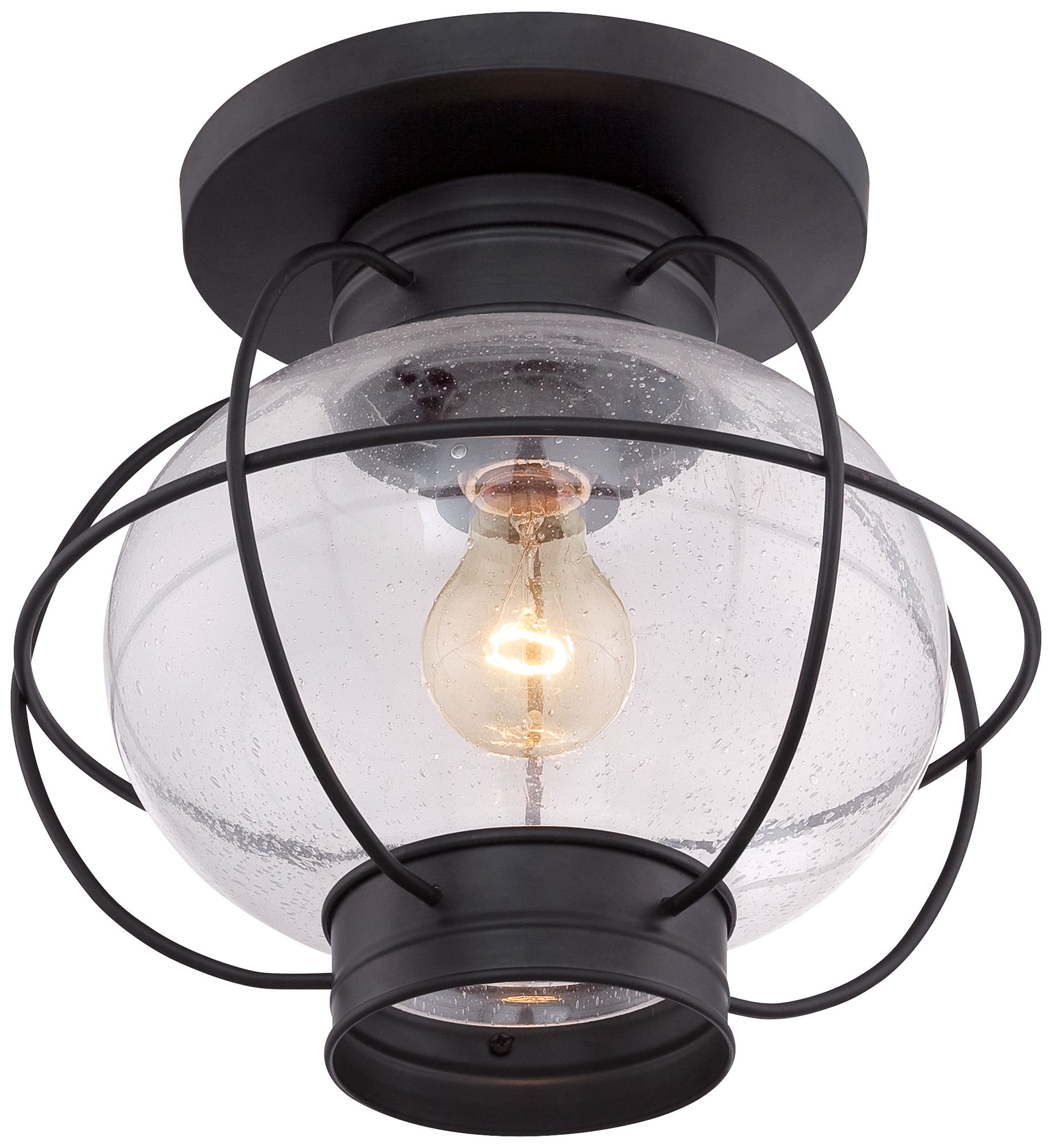 Quoizel Cooper 10 1/2" High Mystic Black Outdoor Ceiling Light 8D004