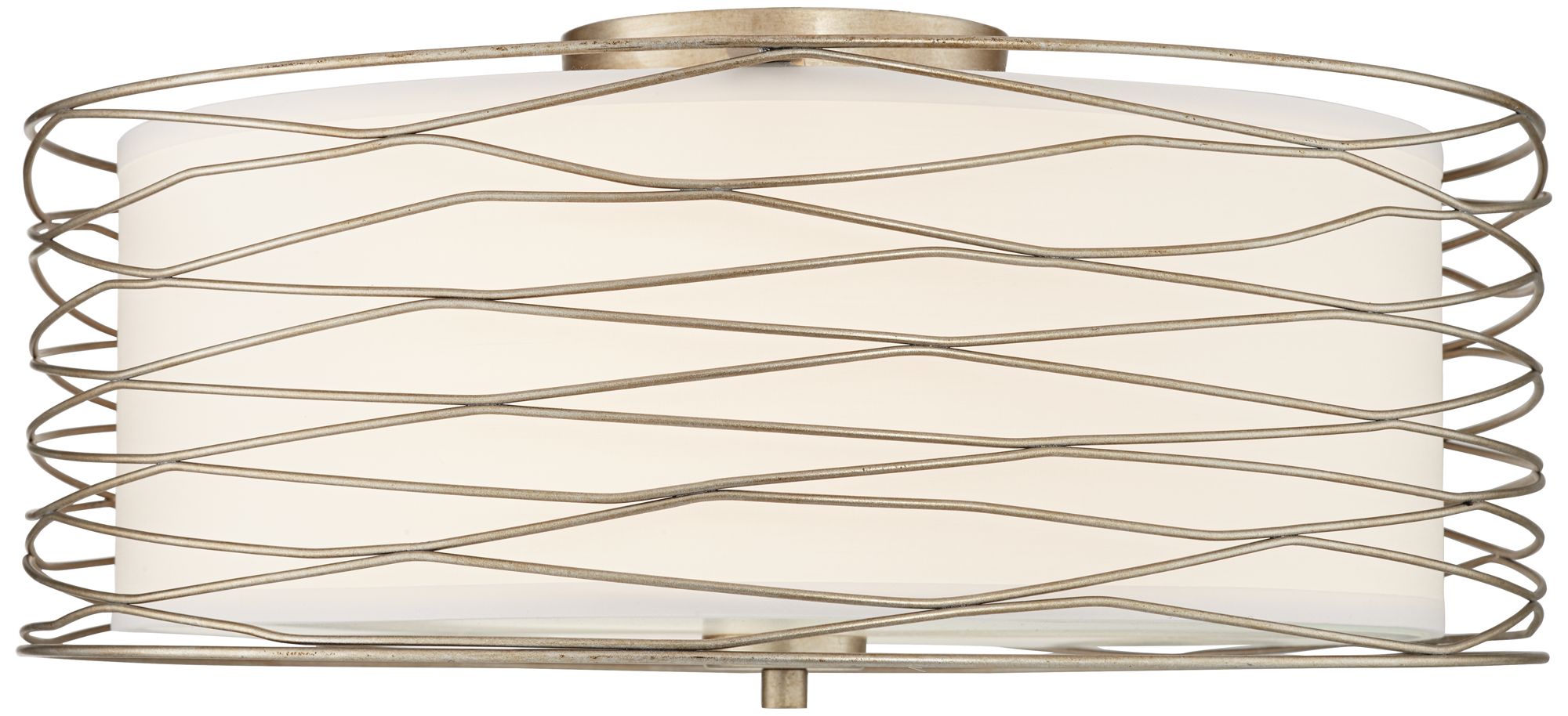 Possini Euro Rivulet 18"W Spun Silver Metal Ceiling Light 8J021