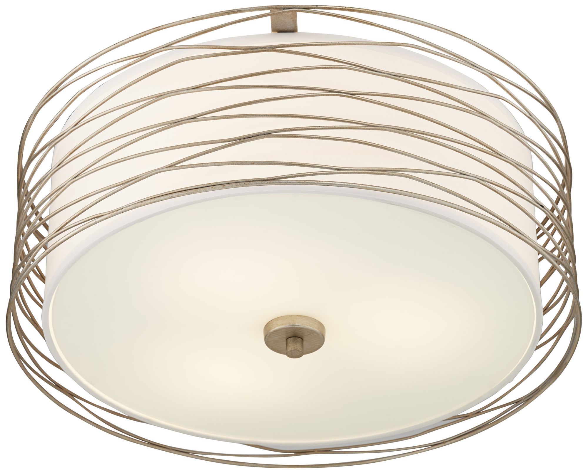 Possini Euro Rivulet 18"W Spun Silver Metal Ceiling Light 8J021