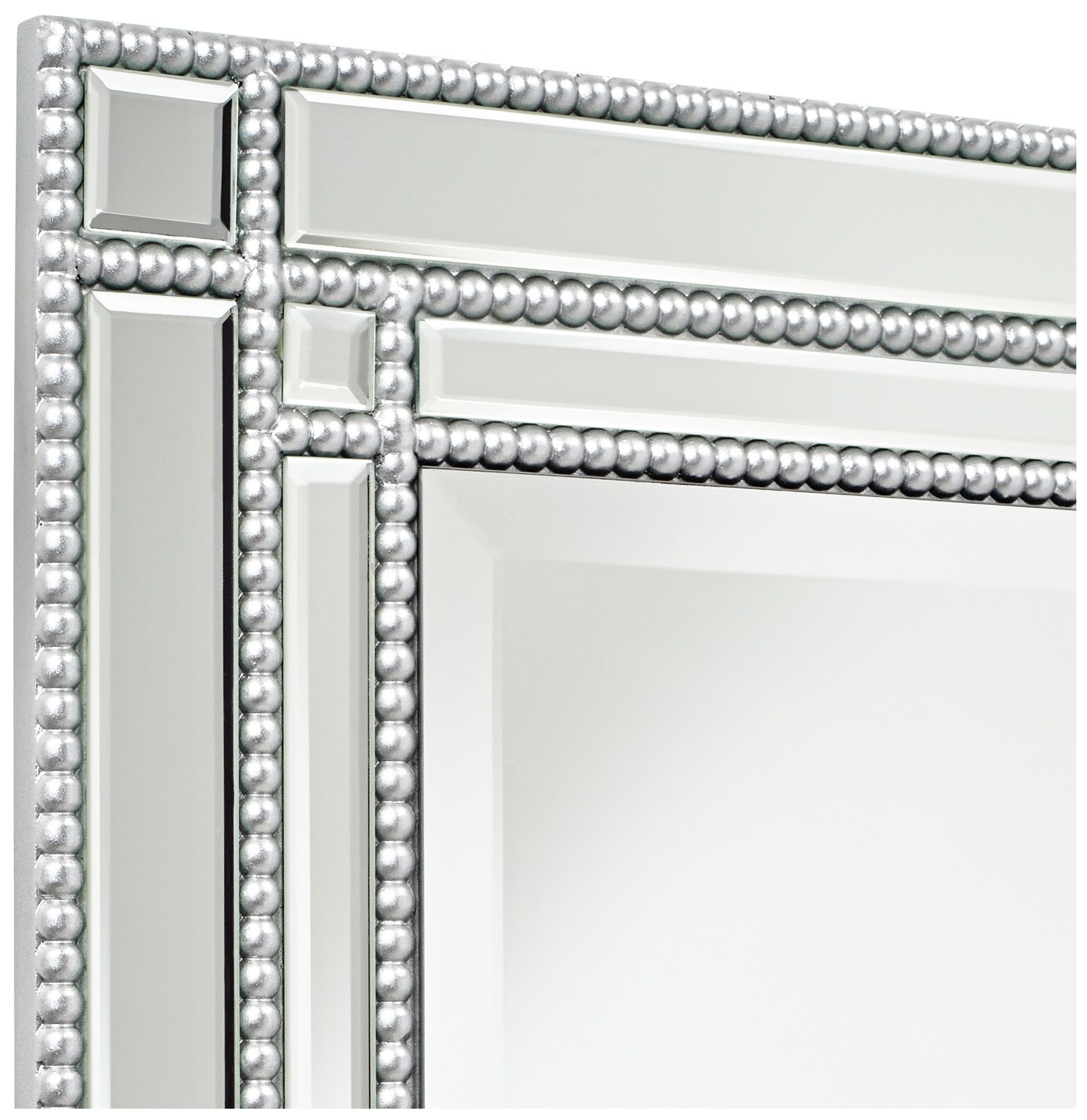 Ravalli Silver Beaded 23" x 34 1/4" Wall Mirror 8J254 Lamps Plus