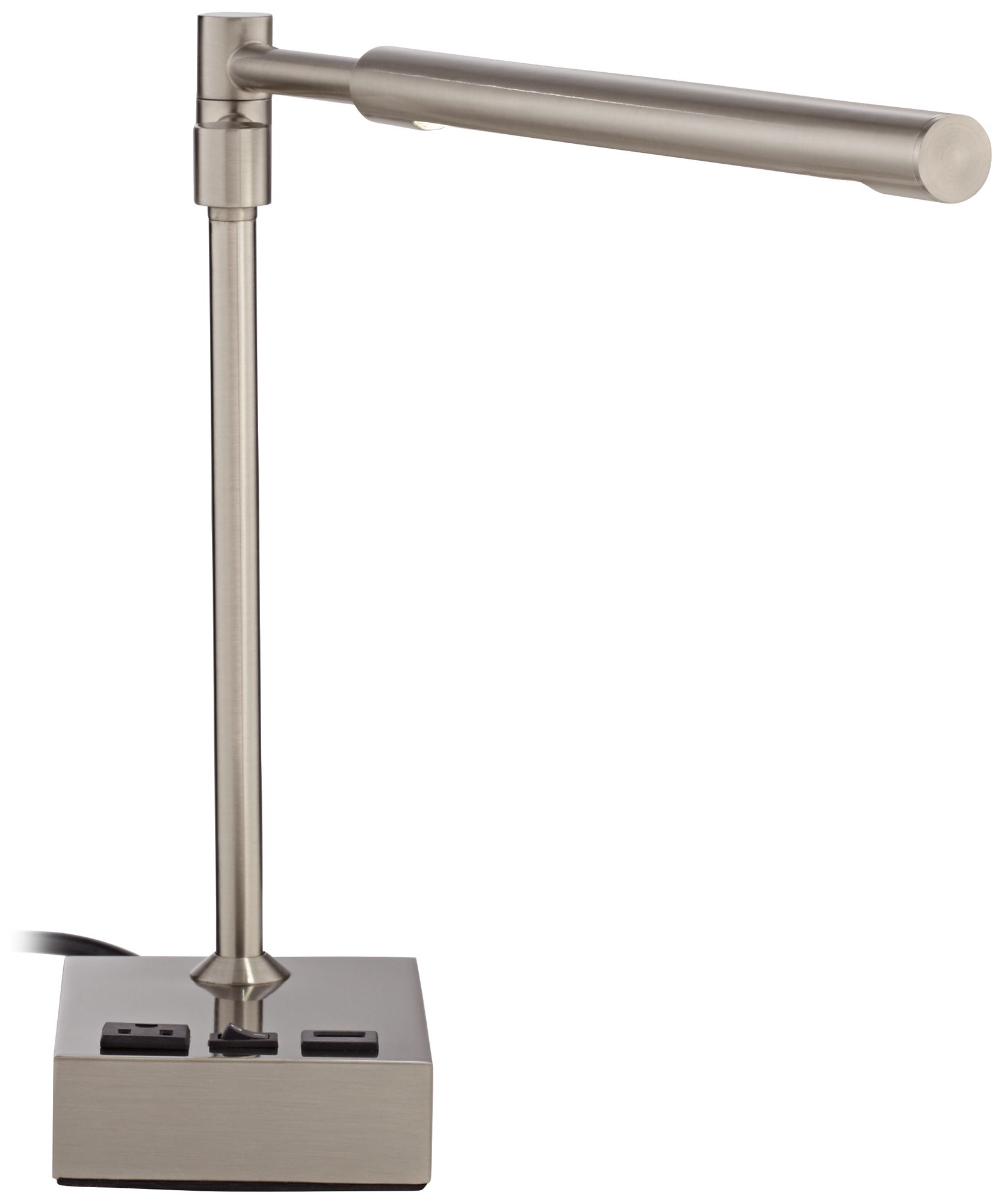 Slimline Swing Arm LED Desk Lamp with Outlet and USB Port 8R829