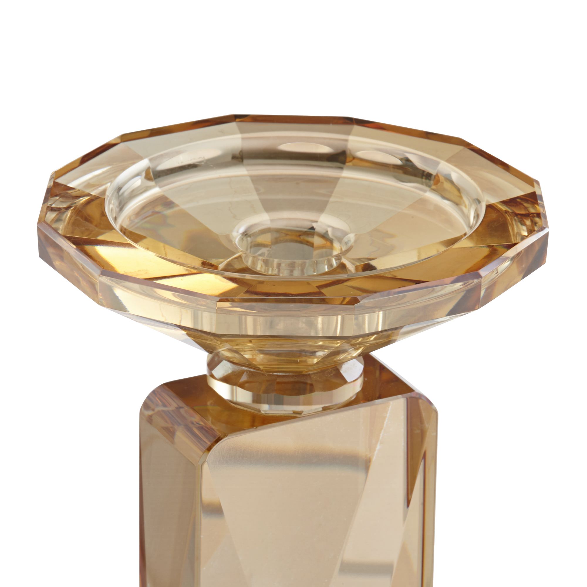 Wembley Amber Glass Pillar Candle Holders Set of 2 90A41 Lamps Plus