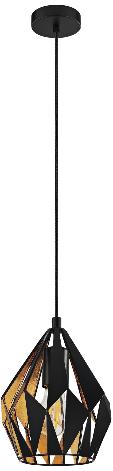 Eglo Carlton 3 7 1/4" Wide Black and Gold Mini Pendant Light 91Y32