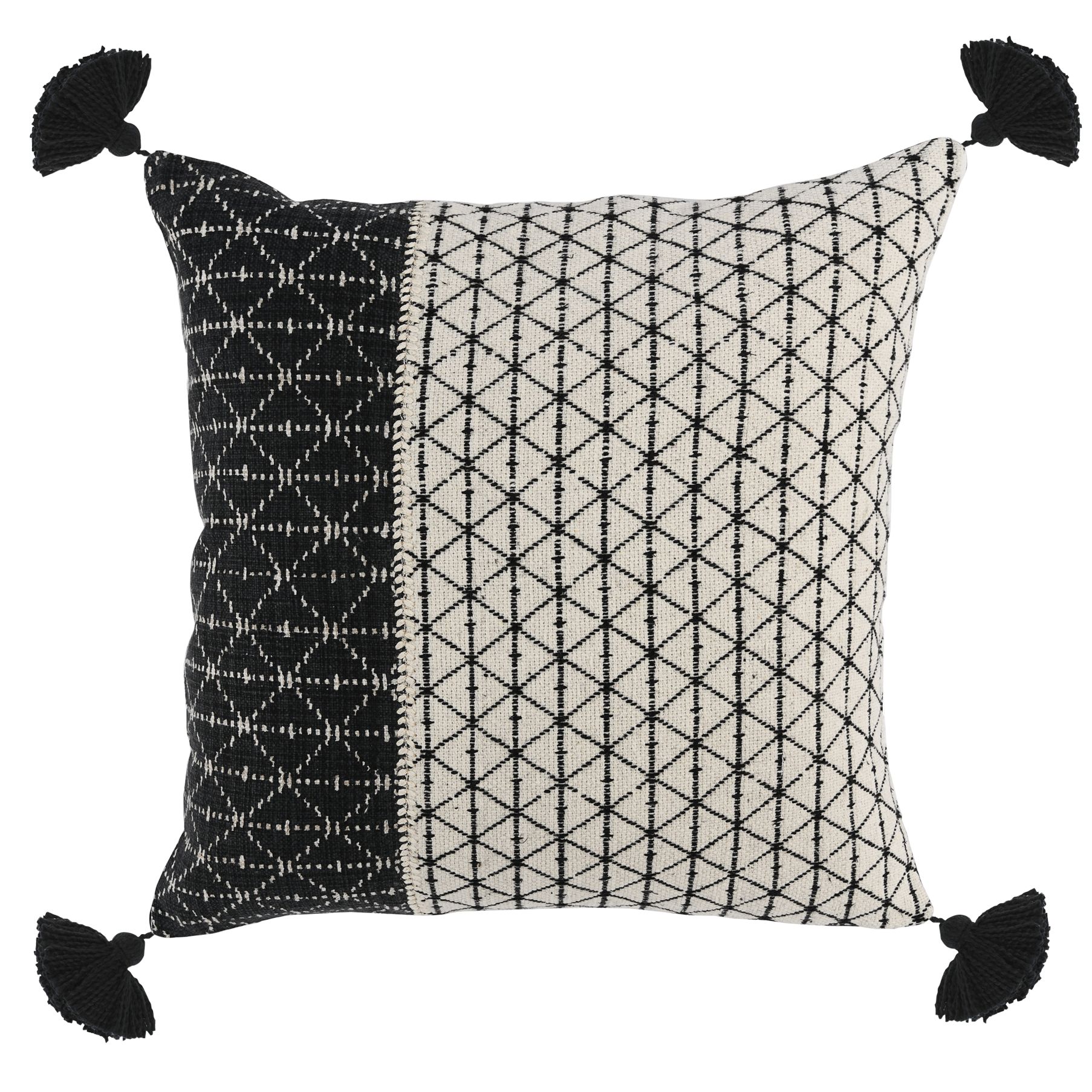 Black and Ivory Square Decorative Pillows Set of 3 922K0 Lamps Plus