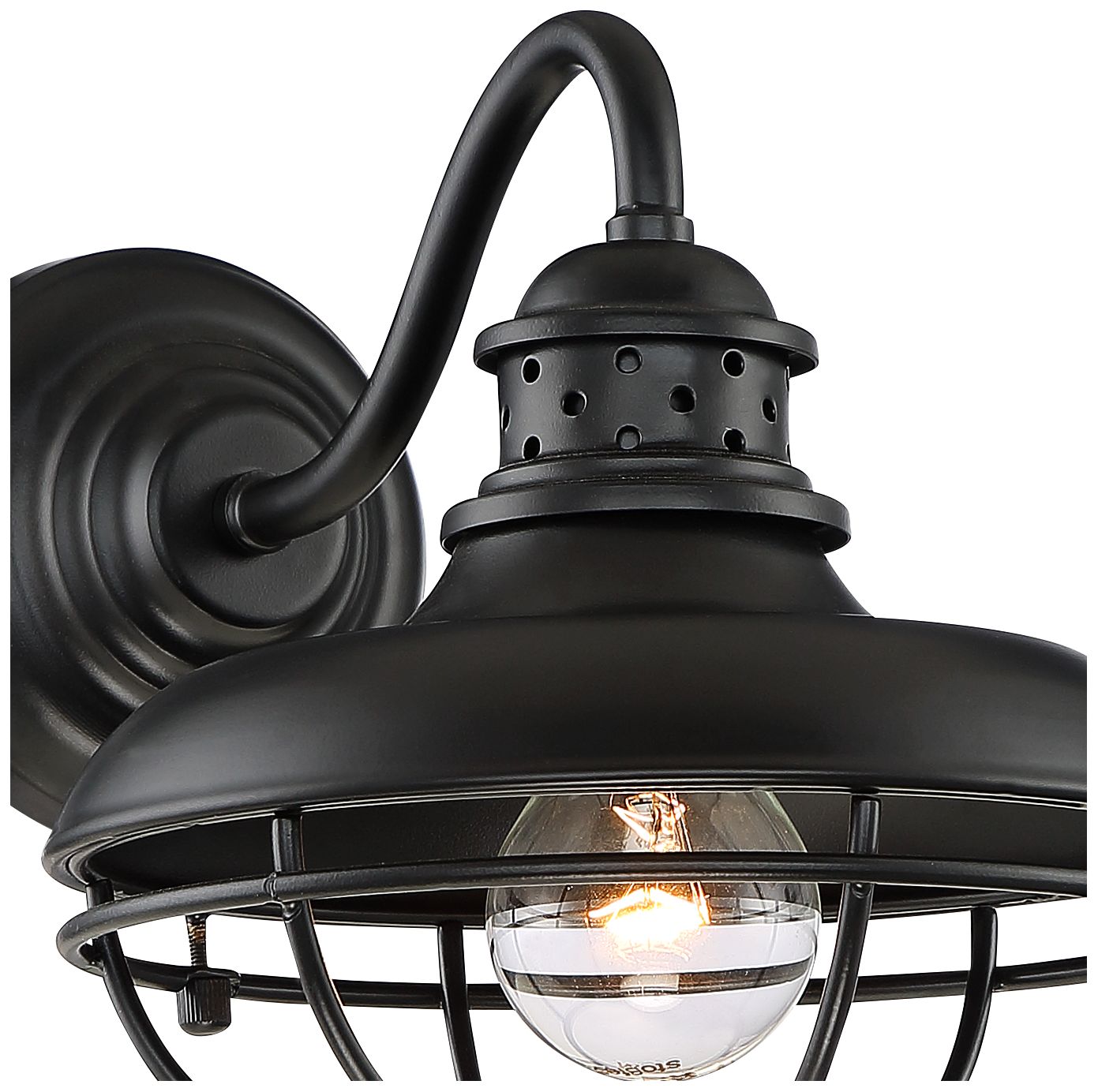 Franklin Park 9" High Black Finish Metal Cage Outdoor Wall Light