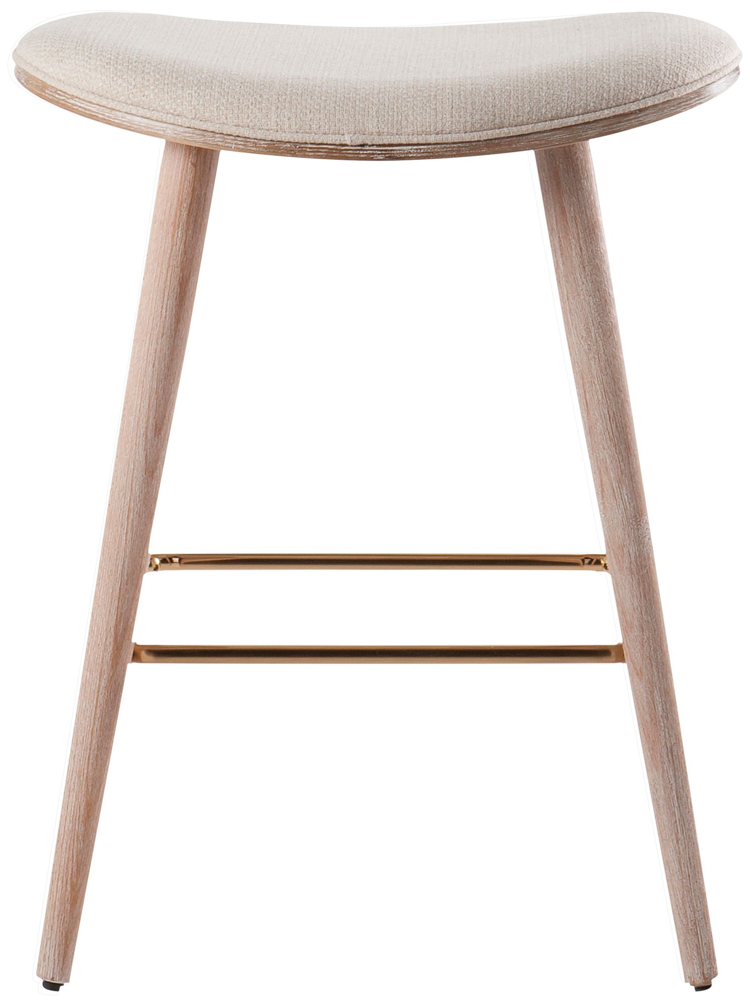 Saddle 25" Cream Fabric Wood Counter Stools Set of 2 949T0 Lamps Plus