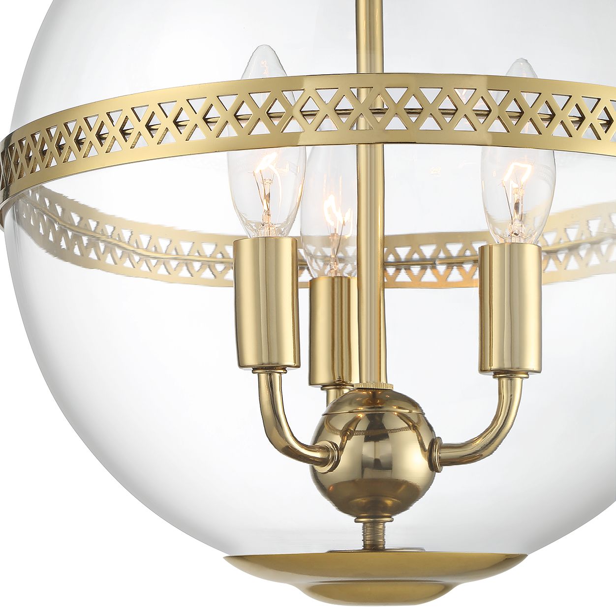 Stiffel Kaeli 12" Wide Aged Brass 3Light Glam Globe Pendant Light