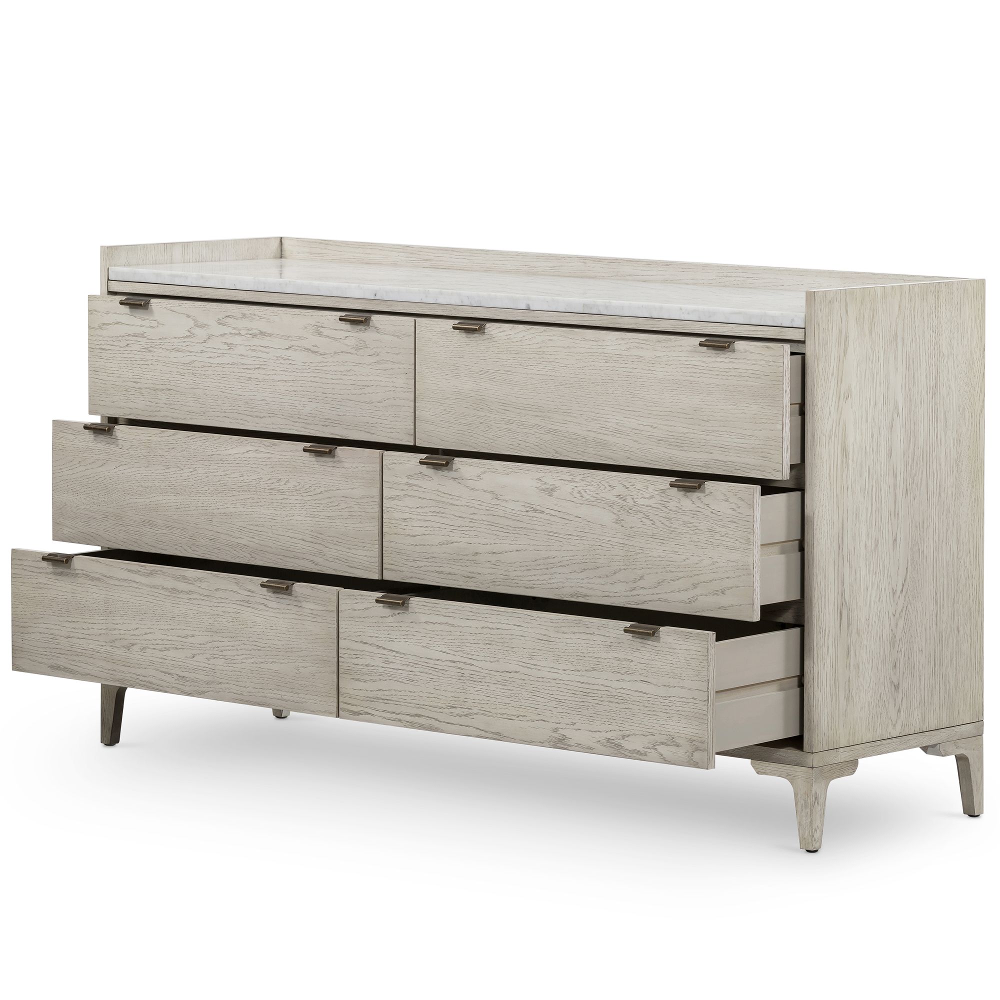 Viggo 60" Wide Vintage White Oak 6Drawer Dresser 97R42 Lamps Plus