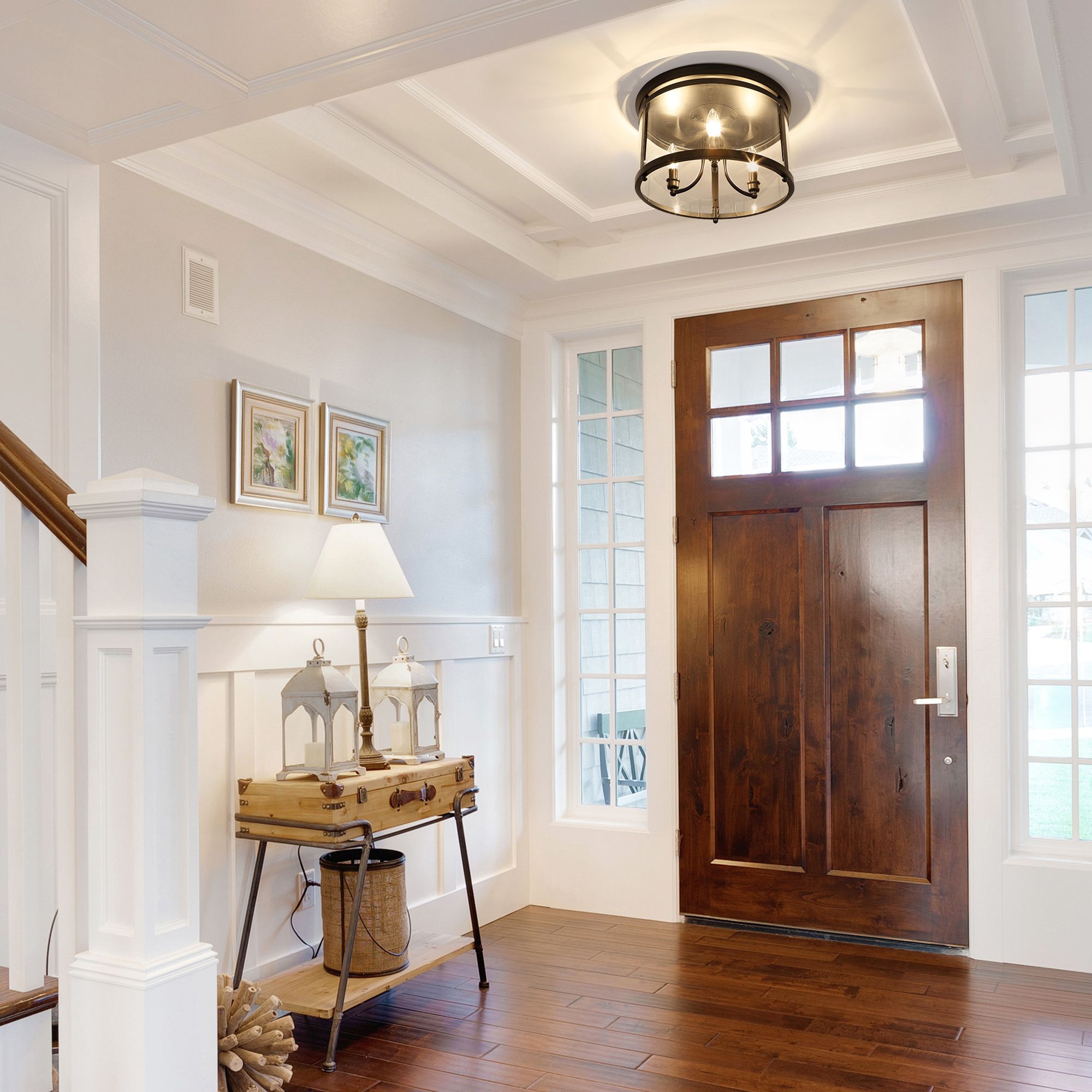 Payton 14 3/4" Wide Matte Black 3Light Ceiling Light 98G70 Lamps Plus