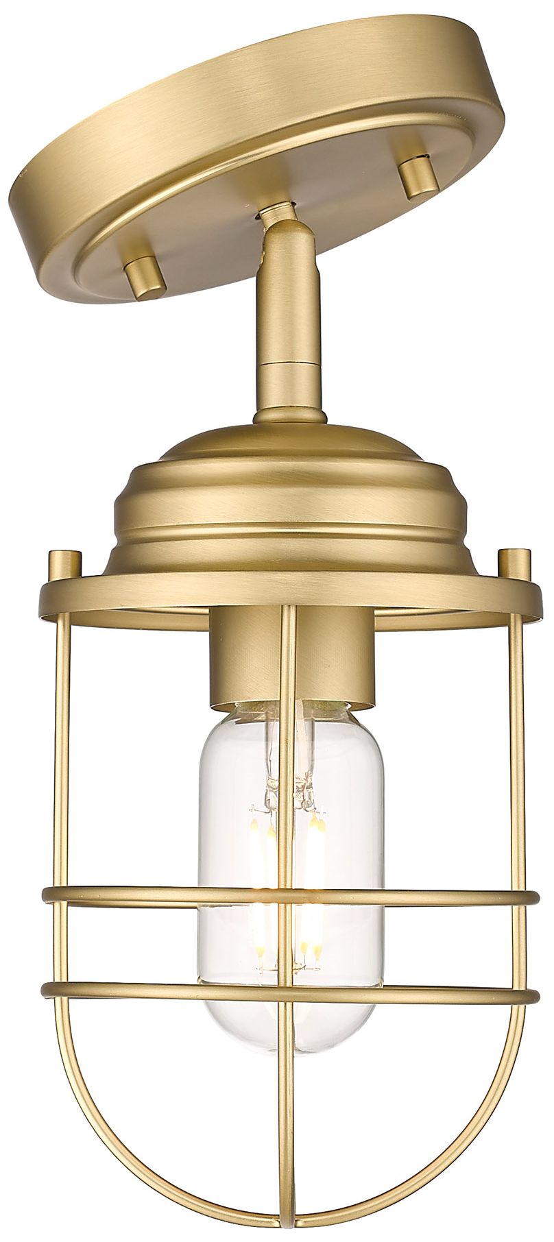 Seaport 4 3/4" Wide Brushed Champagne Bronze Ceiling Light 98G96