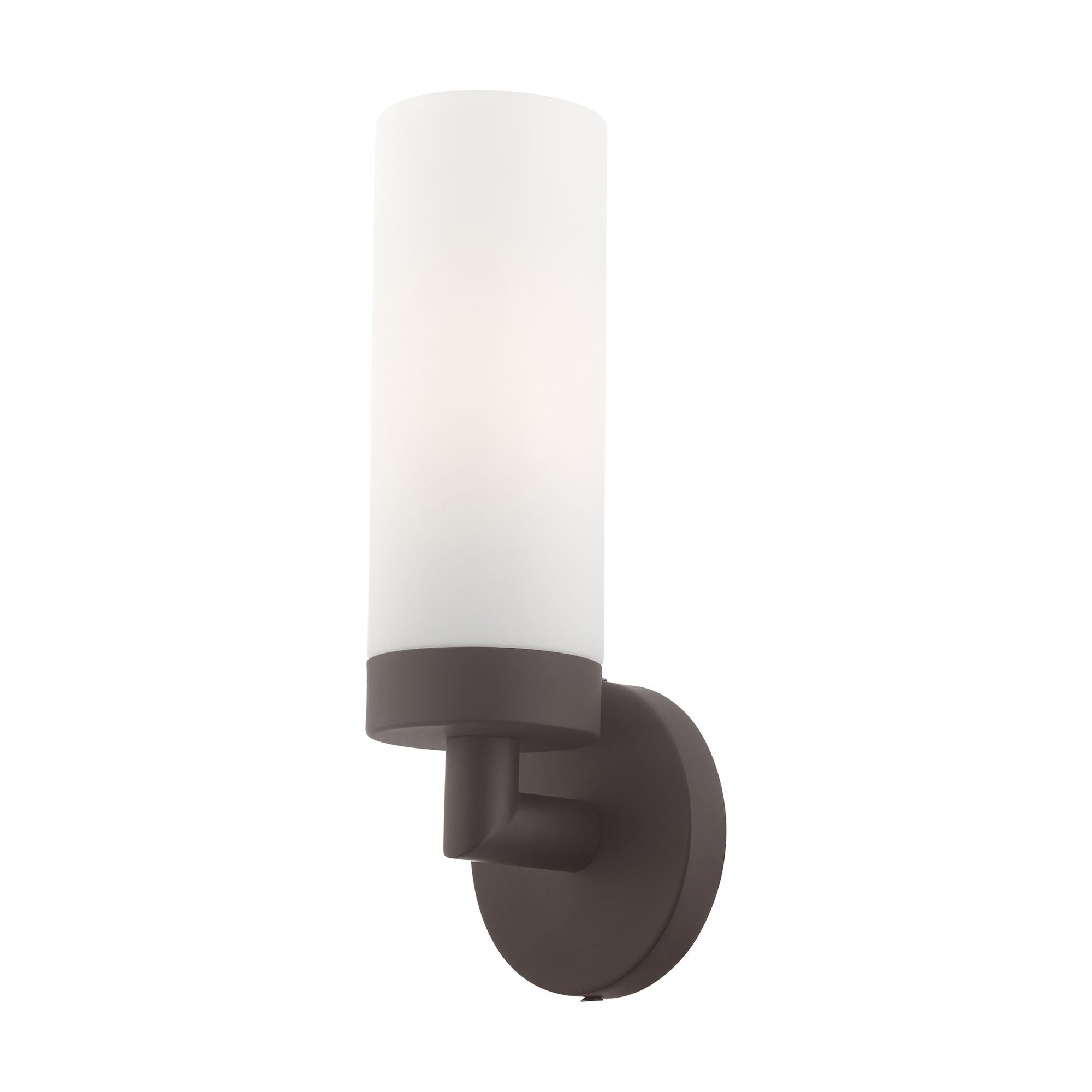 Aero 11 3/4" High Bronze Metal and White Glass Wall Sconce 98K22