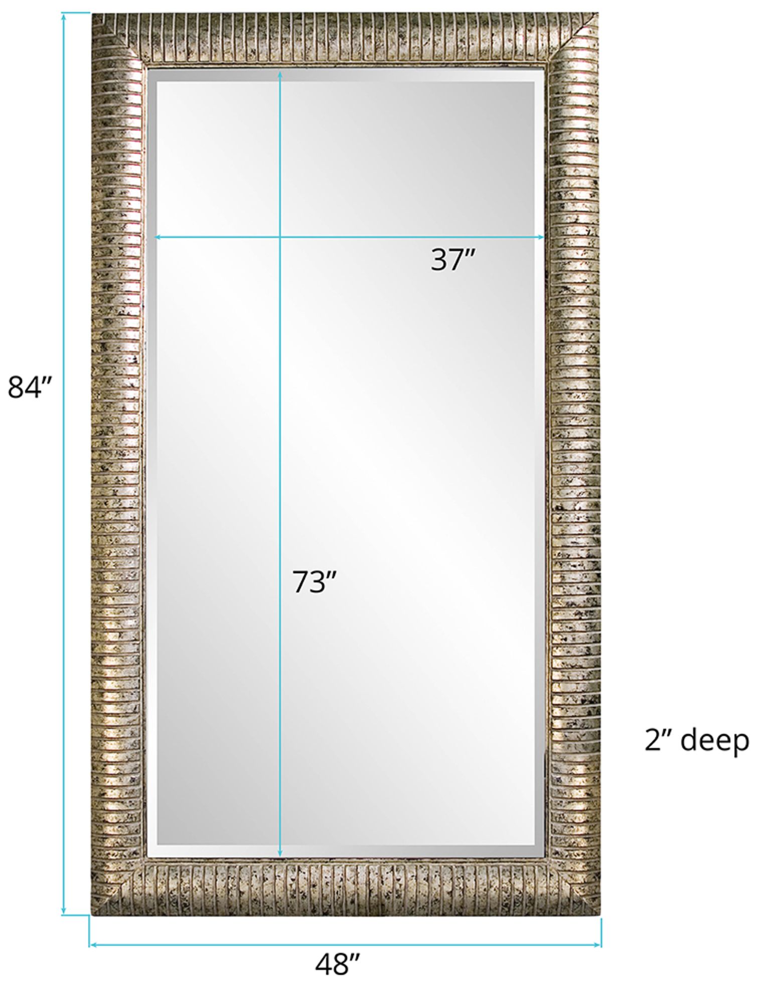 Howard Elliott Daniel Silver Leaf 48" x 84" Floor Mirror 98P50 Lamps Plus