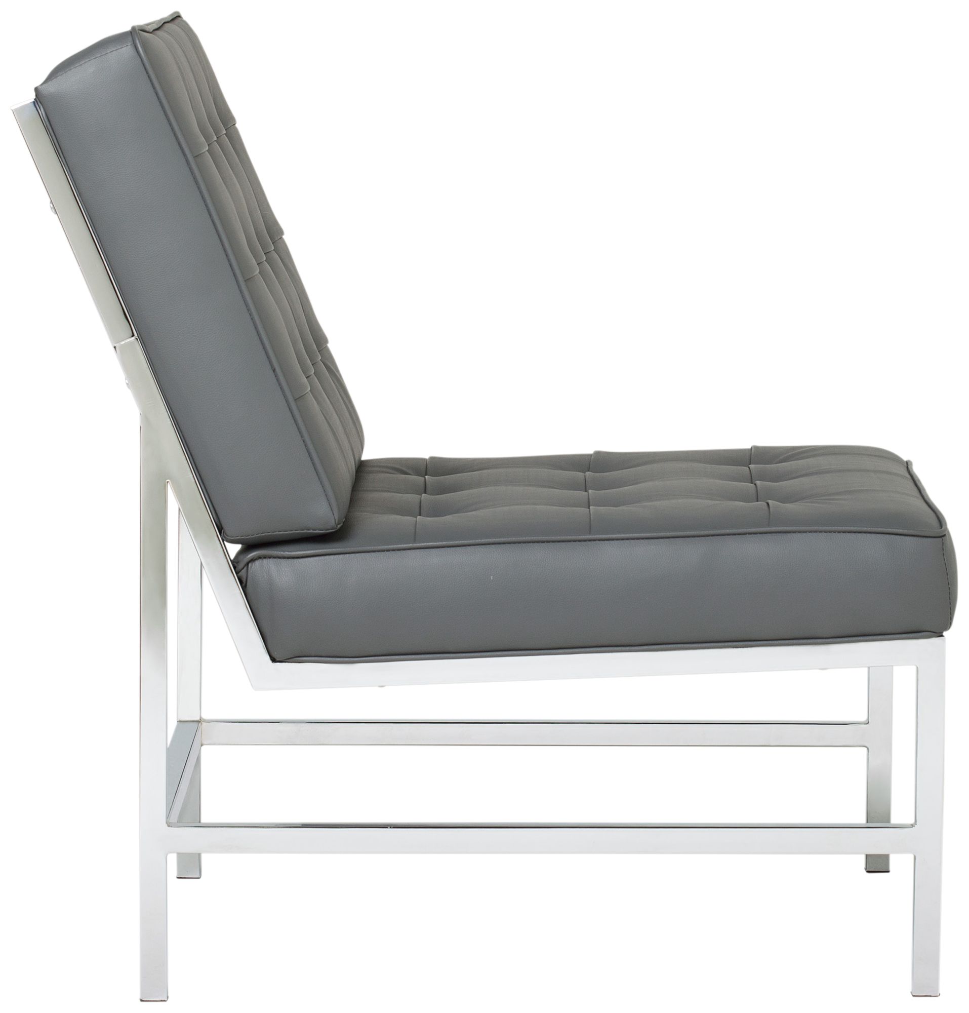 Ashlar Smoke Gray Bonded Leather Tufted Accent Chair 98R68 Lamps Plus