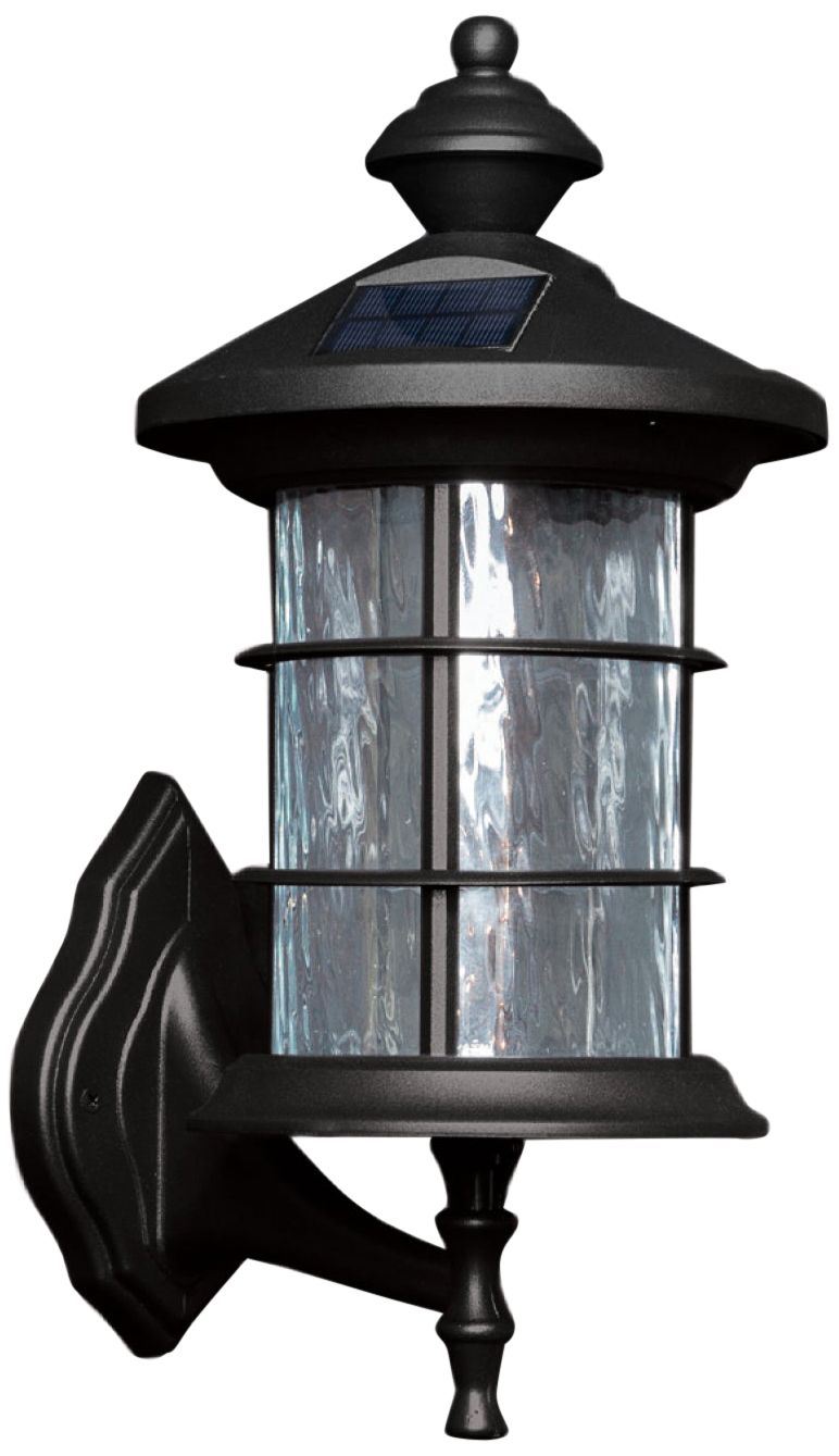 Hampton 14" High Black LED Solar Powered Outdoor Post or Wall Light
