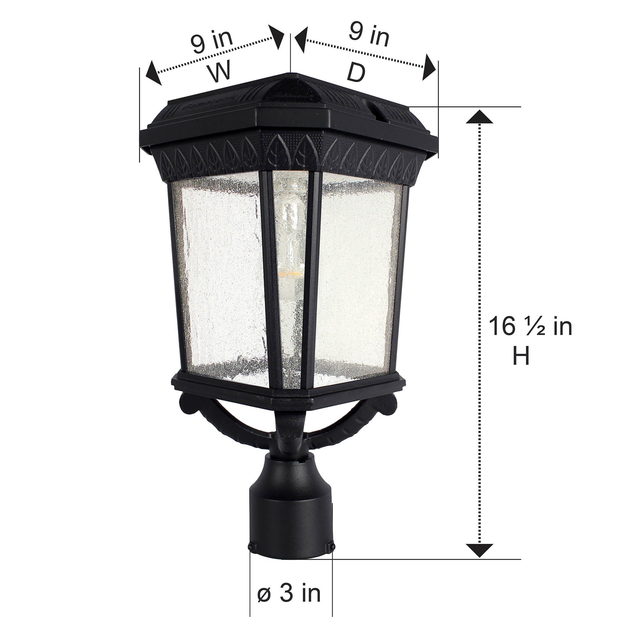 Colonial 16 1/2" High Black Solar LED Outdoor Post Light 99D14 Lamps Plus