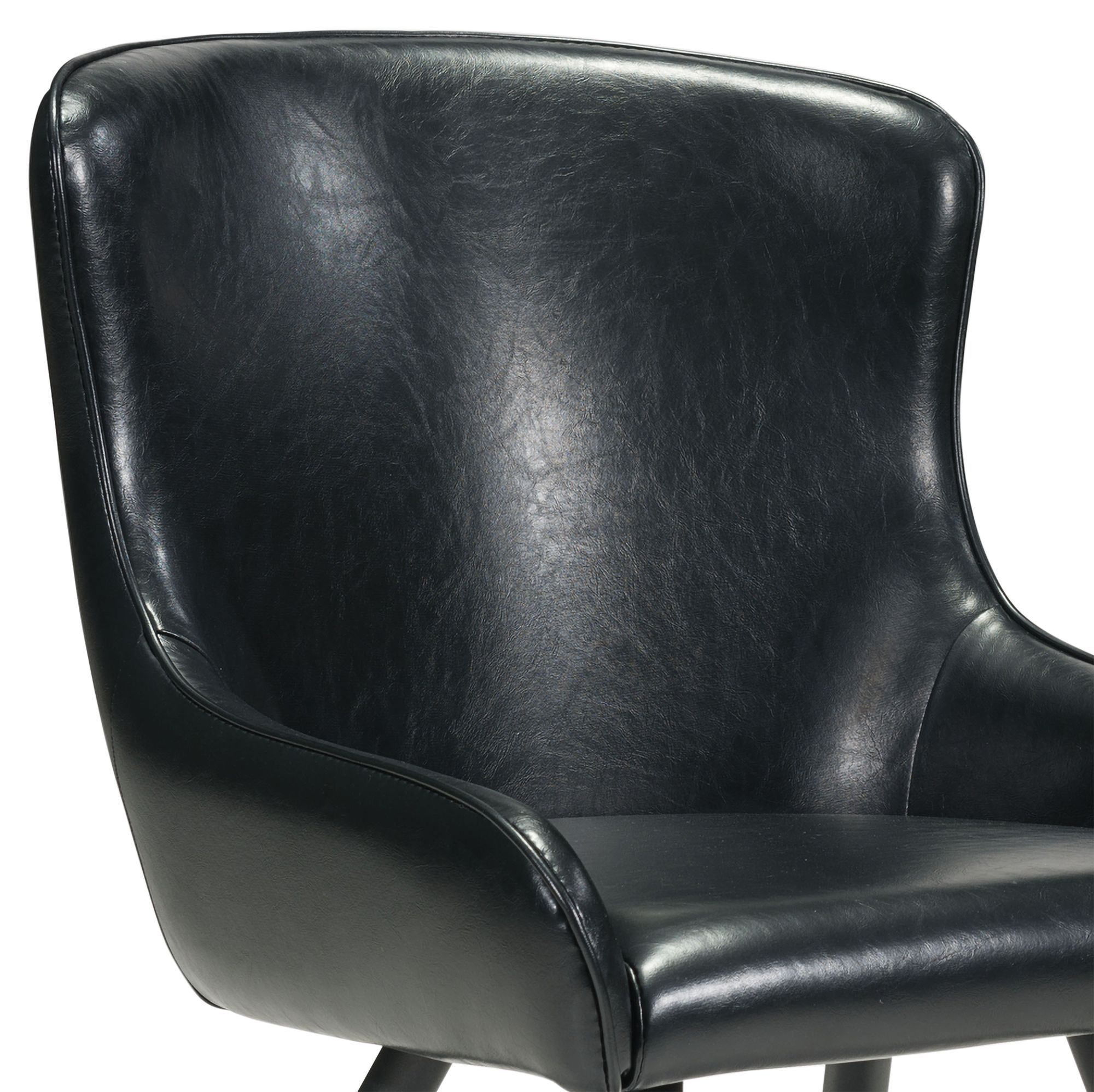 Zuo Dresden Black Faux Leather Dining Chairs Set of 2 99K11 Lamps Plus