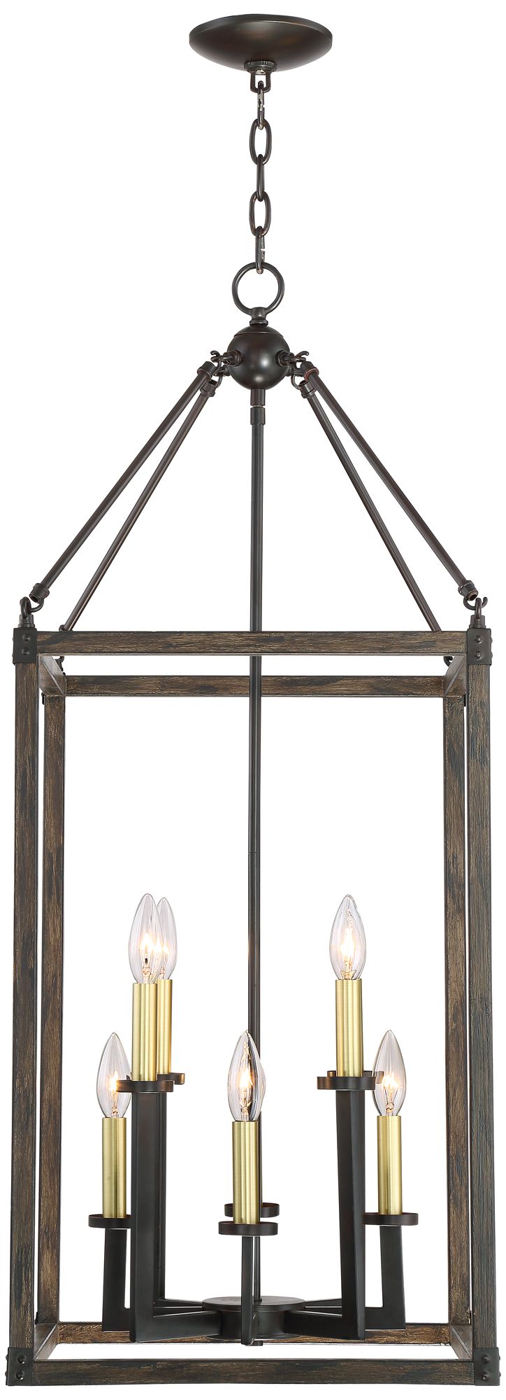 Cayden 16" Wide Antique Brass and Bronze Foyer Chandelier 9H246