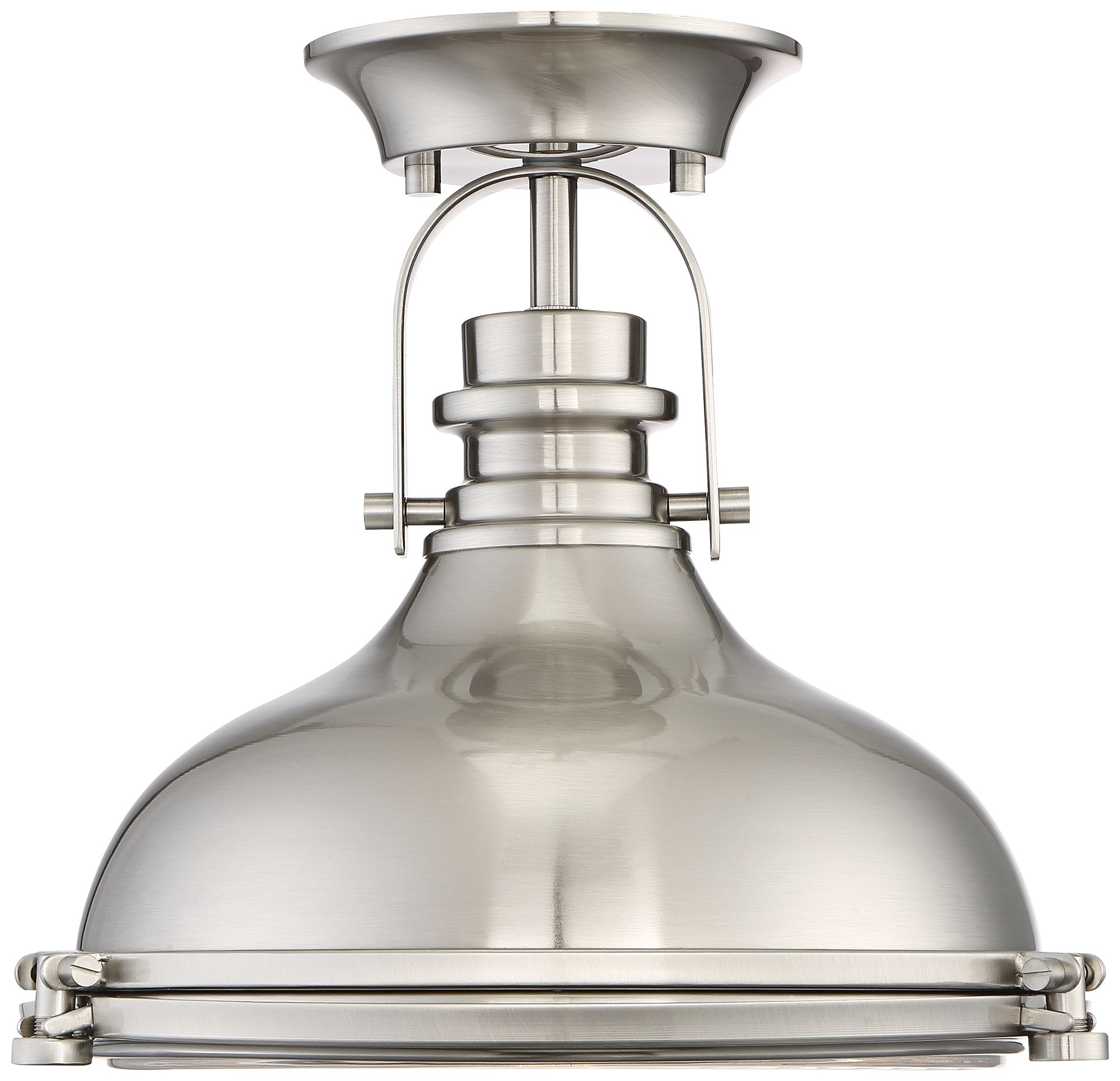 Verndale 11 3/4"W Brushed Nickel Industrial Ceiling Light 9K005