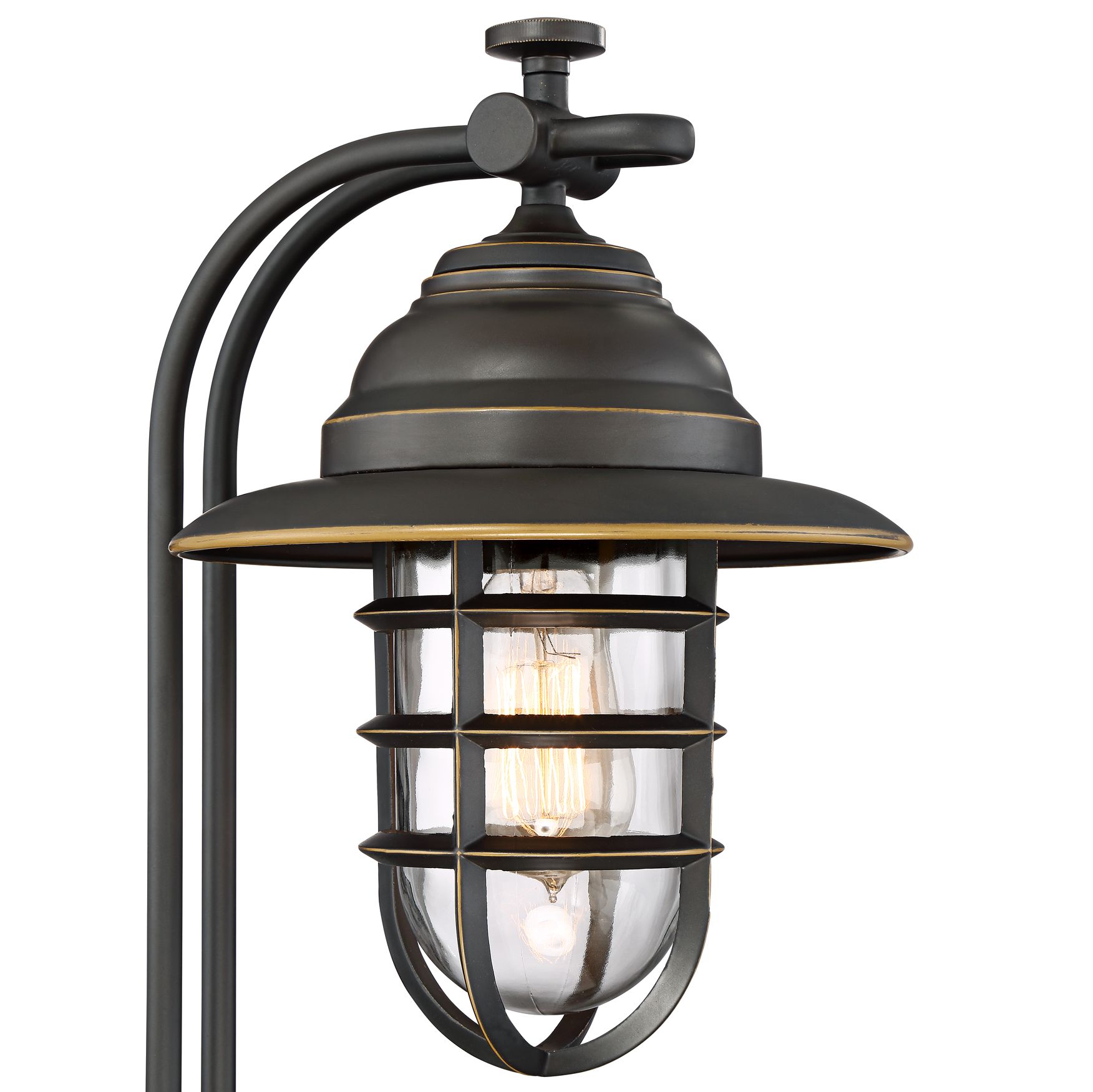 Franklin Iron Works Knox OilRubbed Bronze Lantern Desk Lamp 9K134