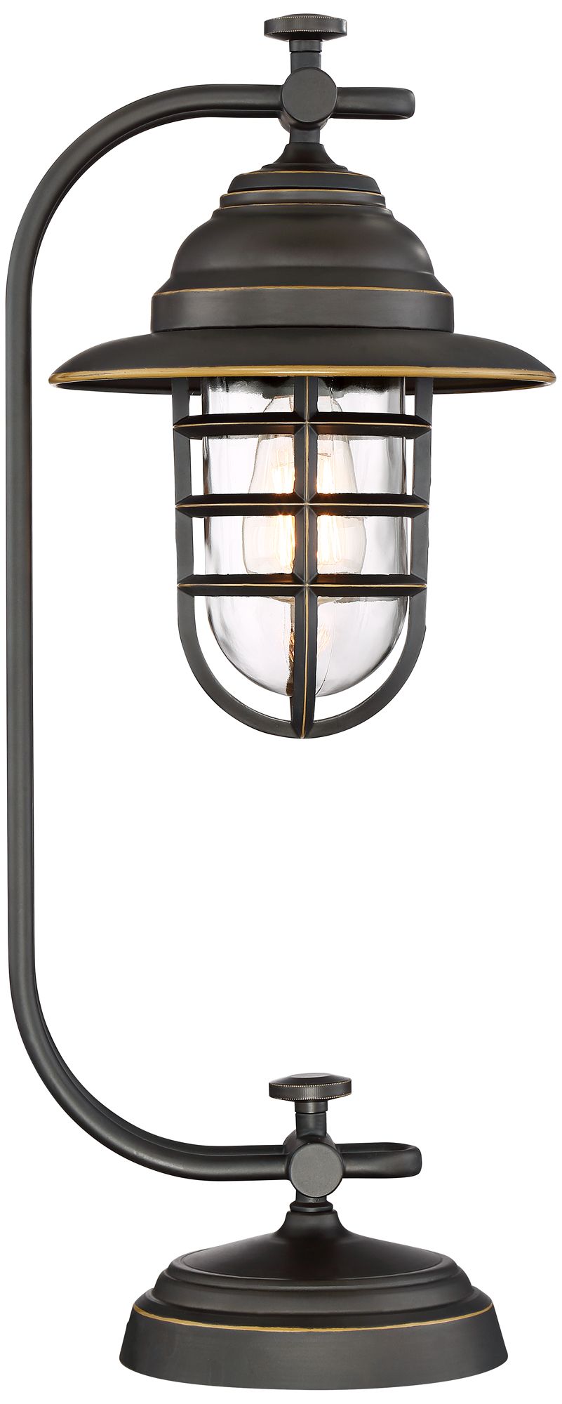 Franklin Iron Works Knox OilRubbed Bronze Lantern Desk Lamp 9K134