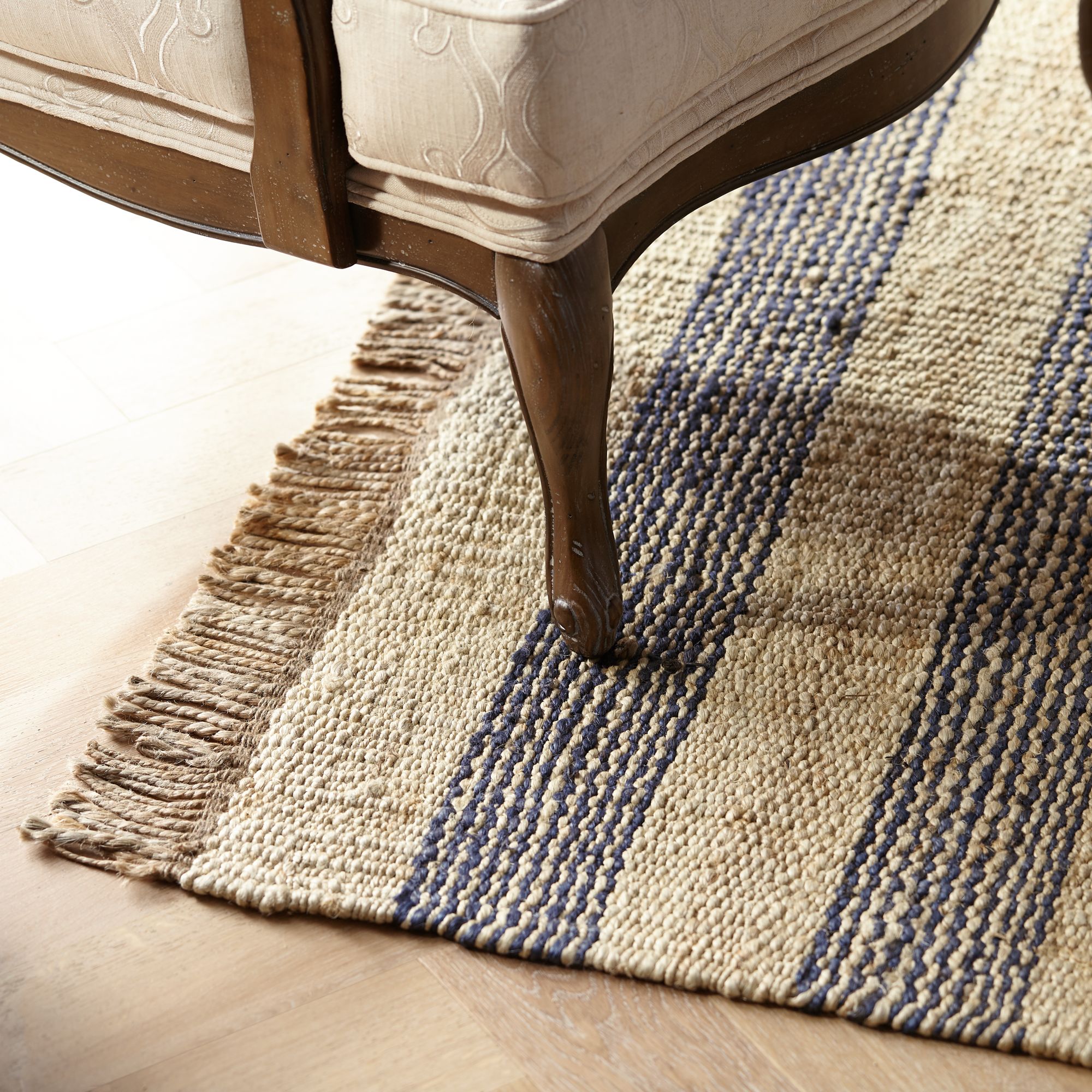 Surya Davidson Navy and Cream Jute Area Rug 9P610 Lamps Plus