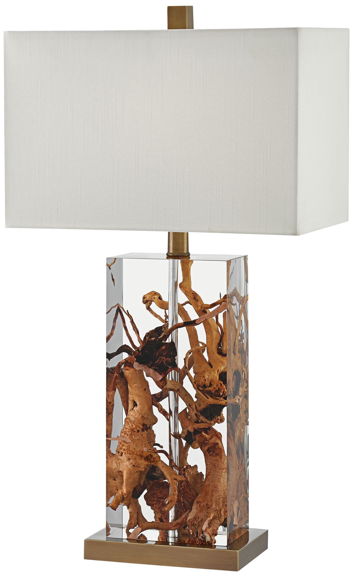 Currey and Company Durban Wood in Acrylic Table Lamp 9R032 Lamps Plus