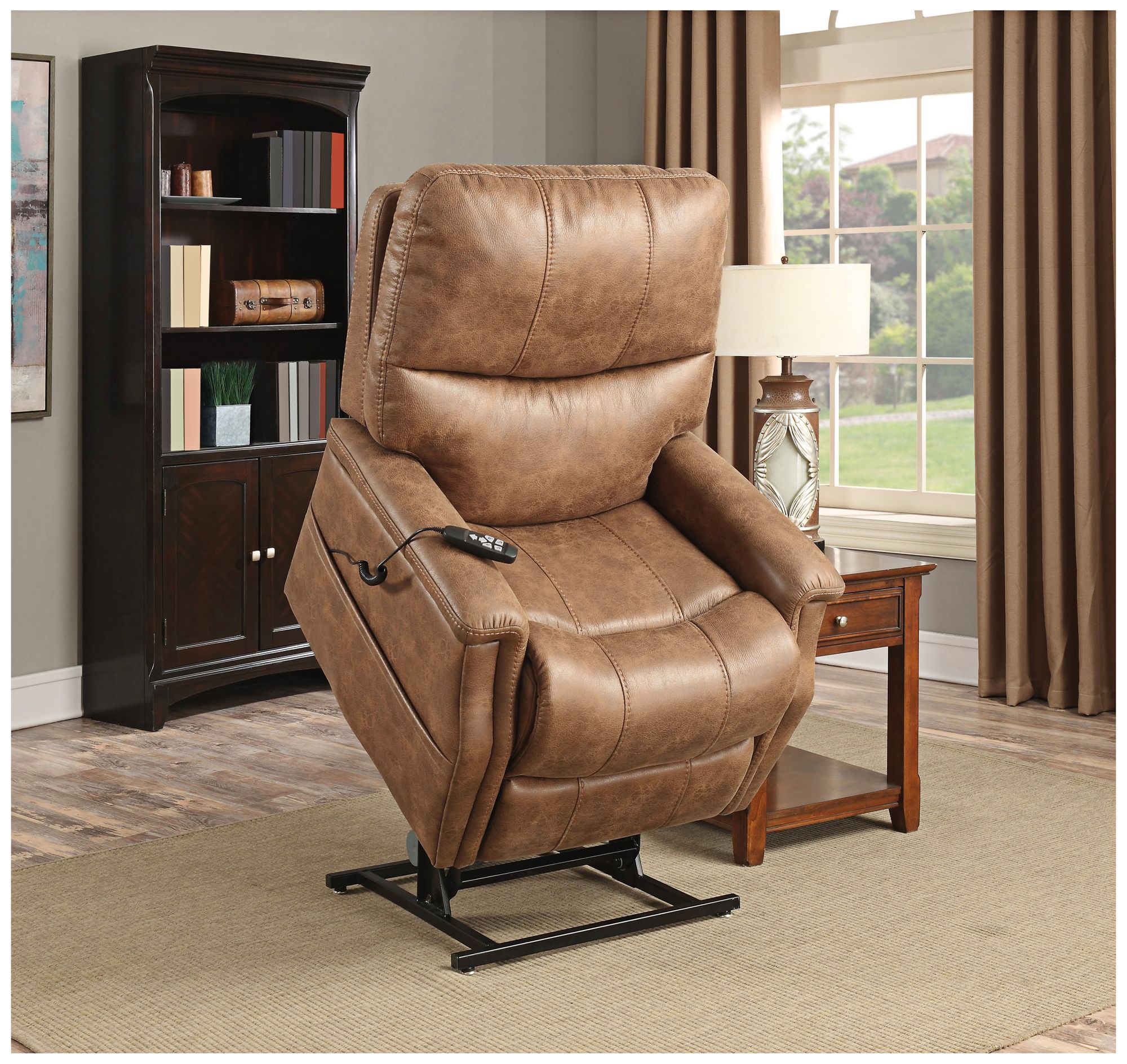 Badlands Saddle Faux Leather 2Motor Recliner Lift Chair 9W999