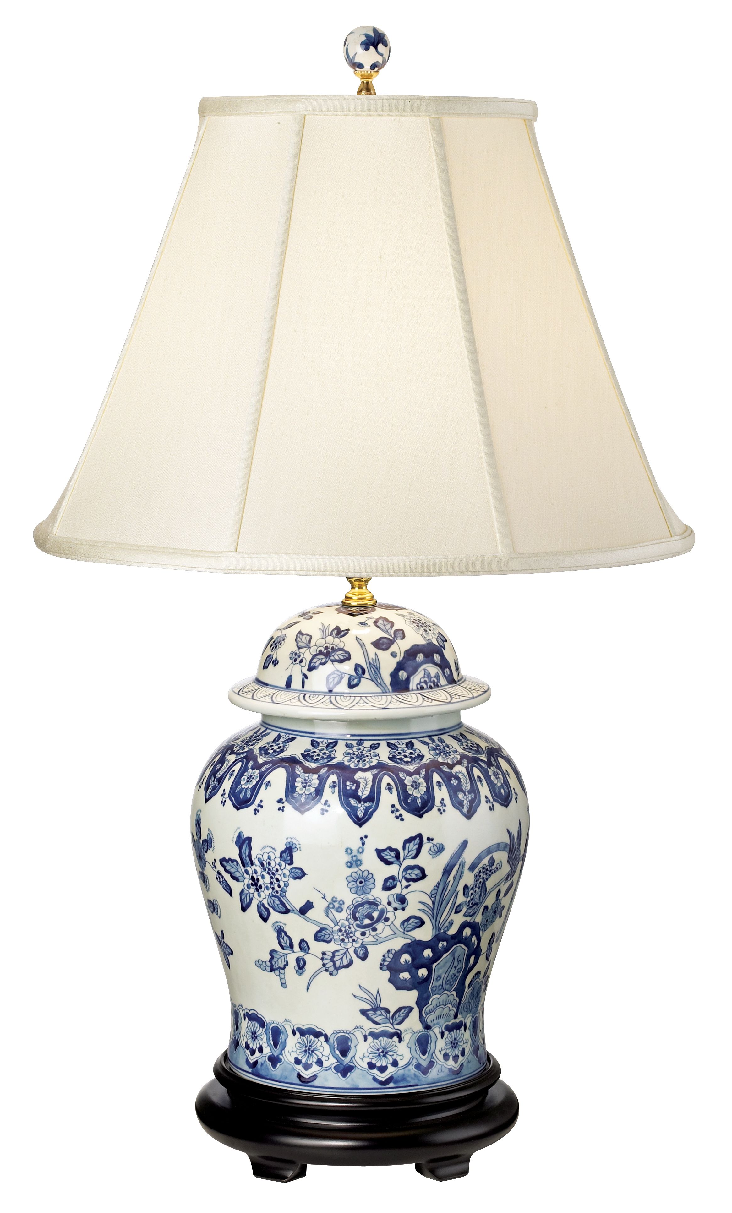 English Floral HandPainted Porcelain Ginger Jar Table Lamp K3344 Lamps Plus