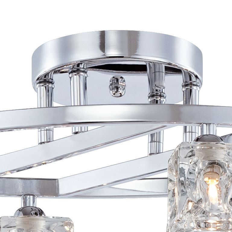 Possini Euro Crystal Cube and Chrome Ceiling Light R8613 Lamps Plus