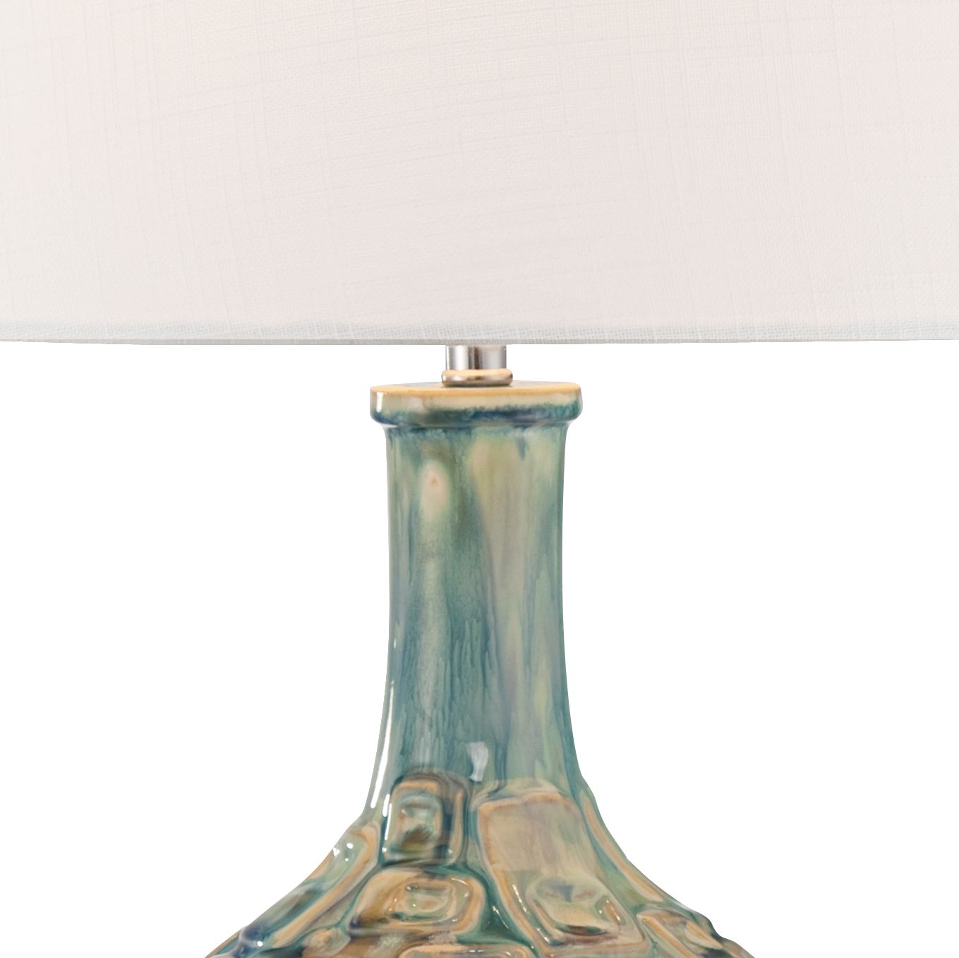 MidCentury Teal Ceramic Gourd Table Lamp T8722 Lamps Plus