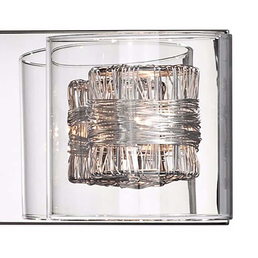 Possini Euro Wrapped Wire 30 3/4" Wide Chrome LED Bathroom Light 