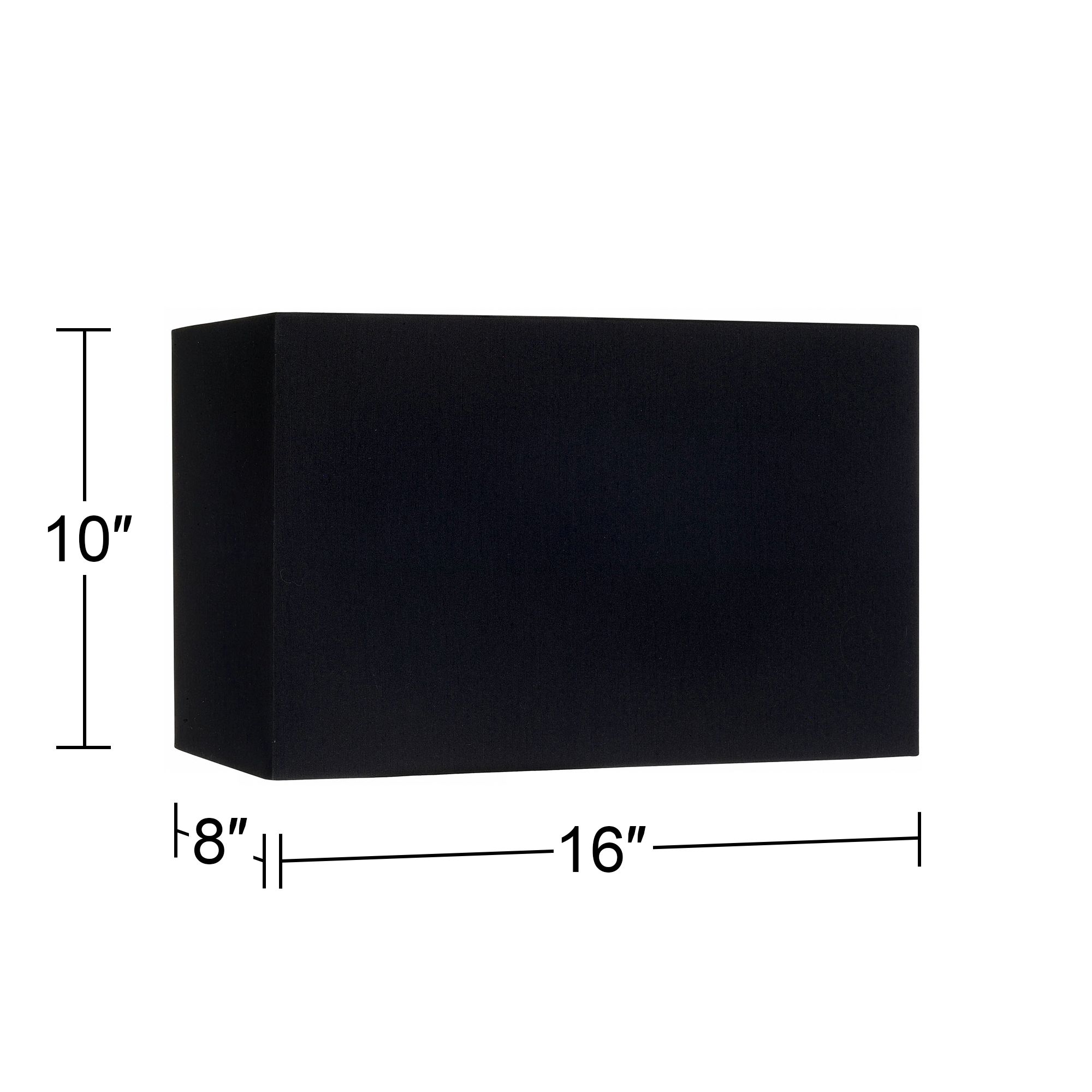 Black Rectangular Hardback Lamp Shade 8/16x8/16x10 (Spider) U0941
