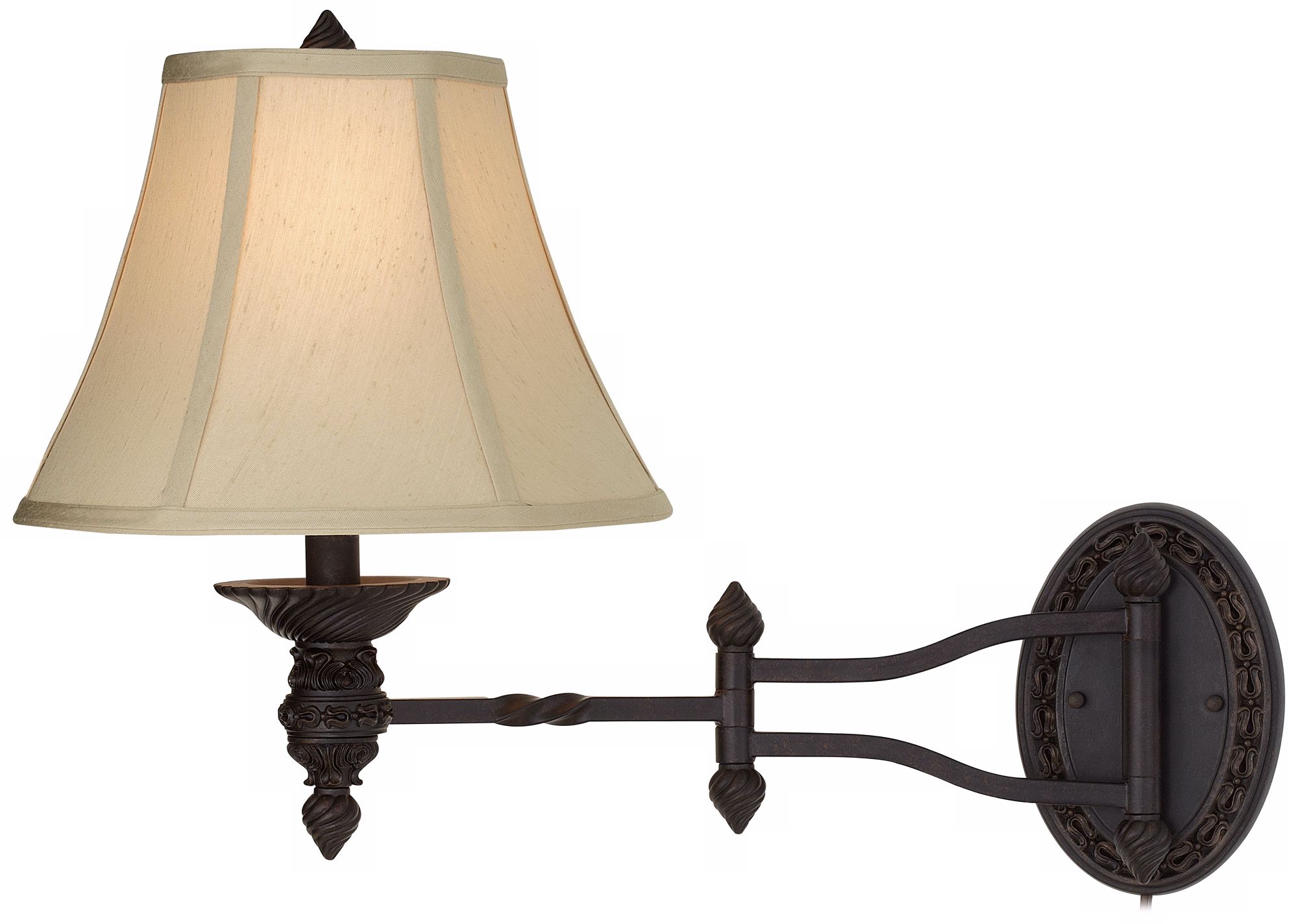 Godia Bronze Oval PlugIn Swing Arm Wall Lamp U3791 Lamps Plus